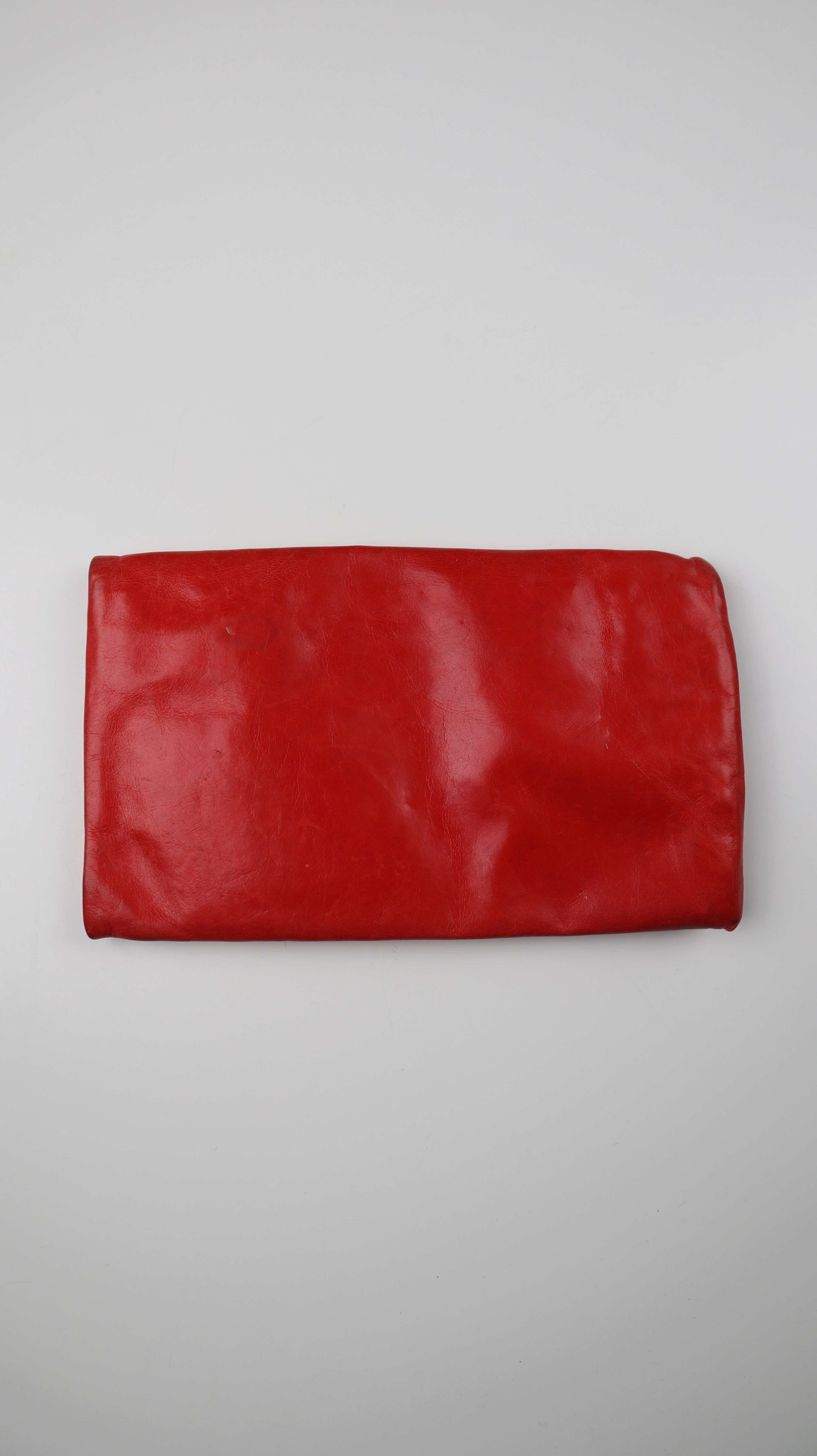 Abro Tasche Clutch rot Handtasche Etui Geldbörse Ledertasche