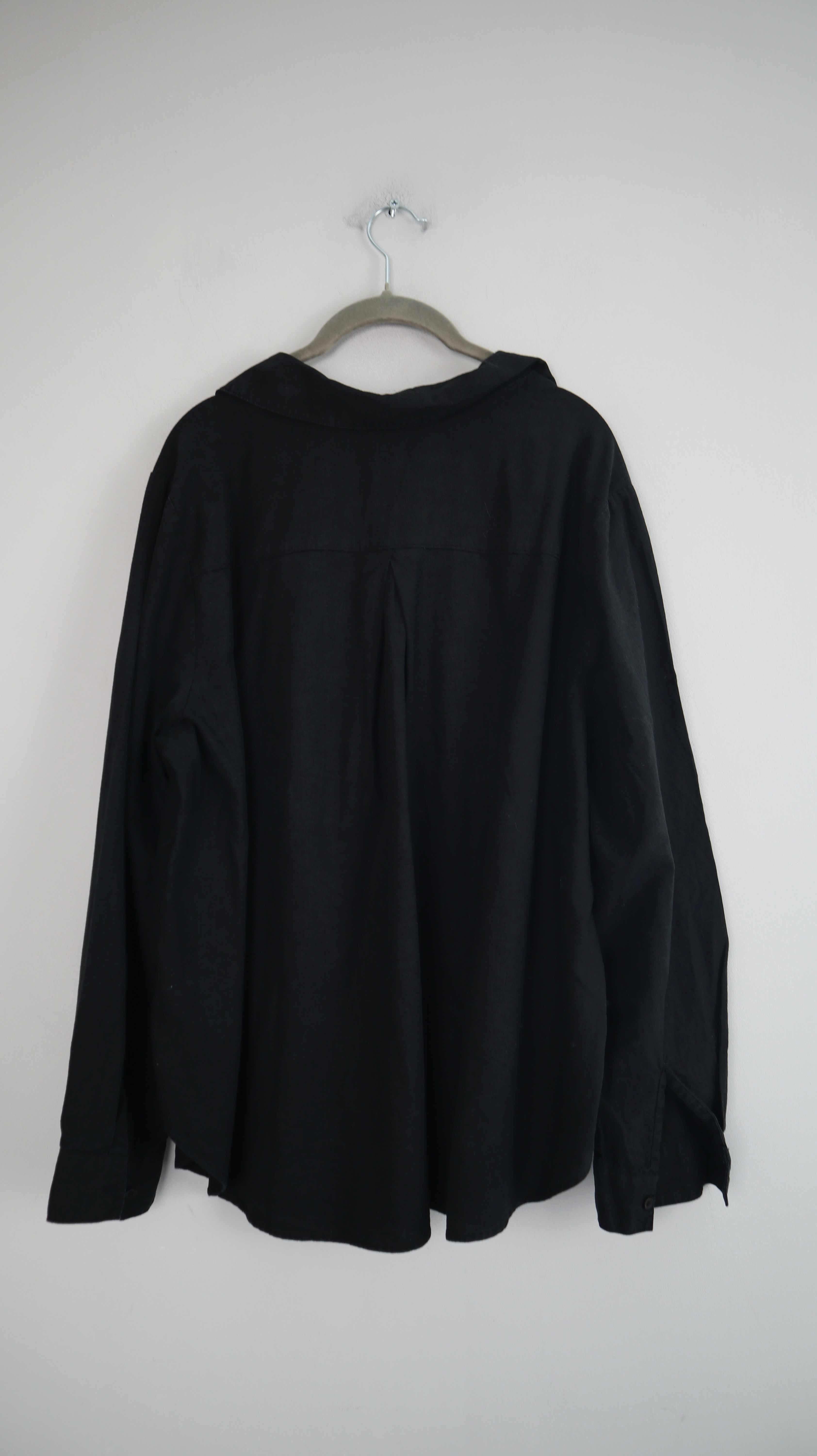 H&M Bluse 40 L Leinen Leinenbluse schwarz Hemd Oberteil
