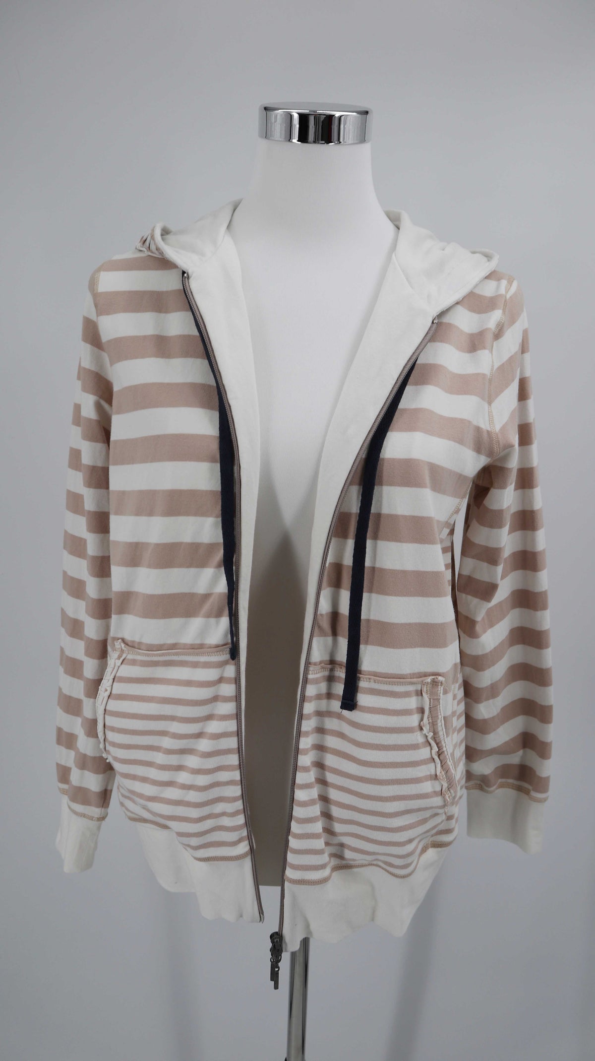 Deerberg Hoodie Sweater Strickjacke Beige weiß 38 M Kapuzenjacke