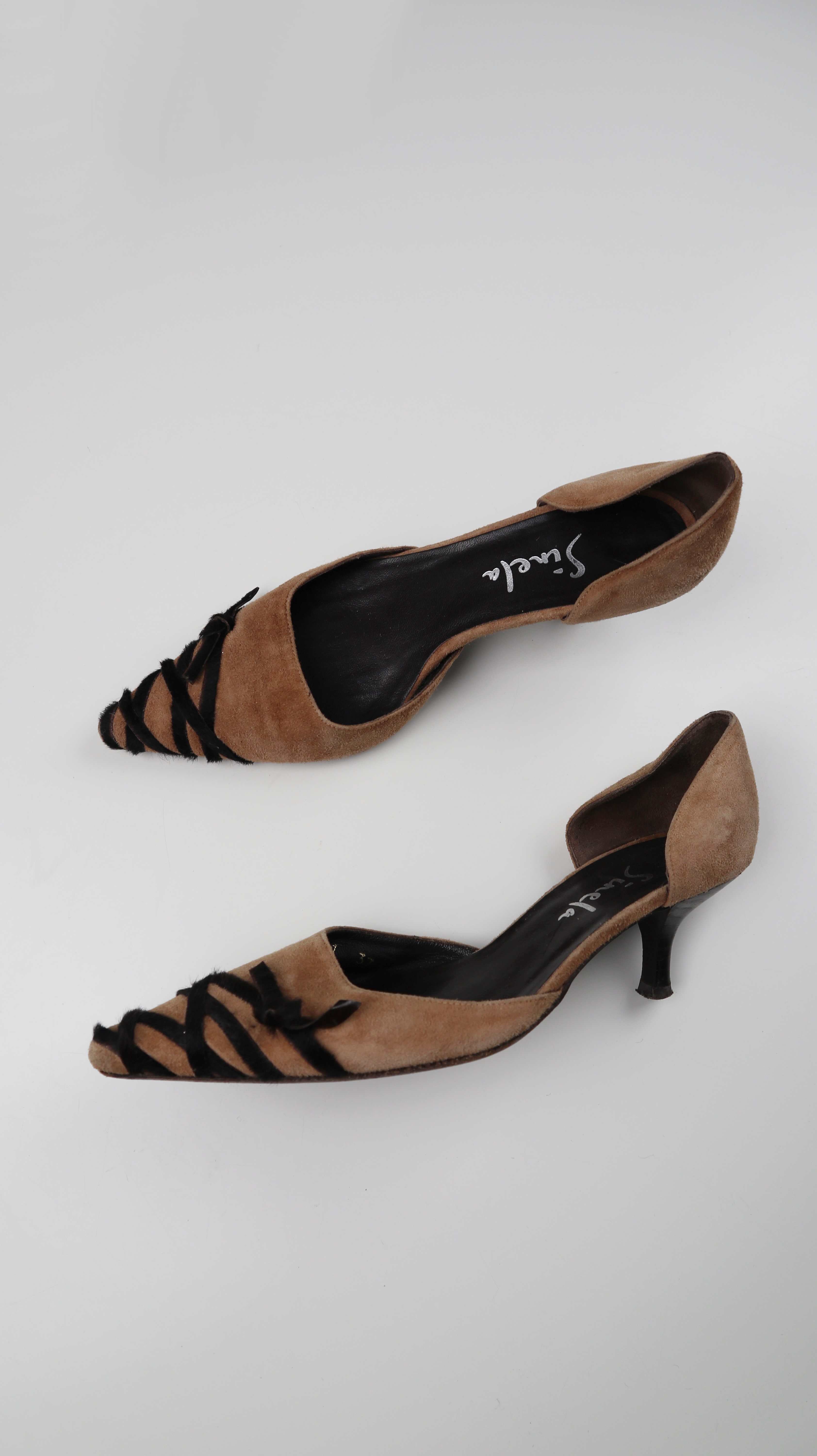 Sinela Heels Braun 37 Wildleder Absatzschuhe Pumps 90s Spitz
