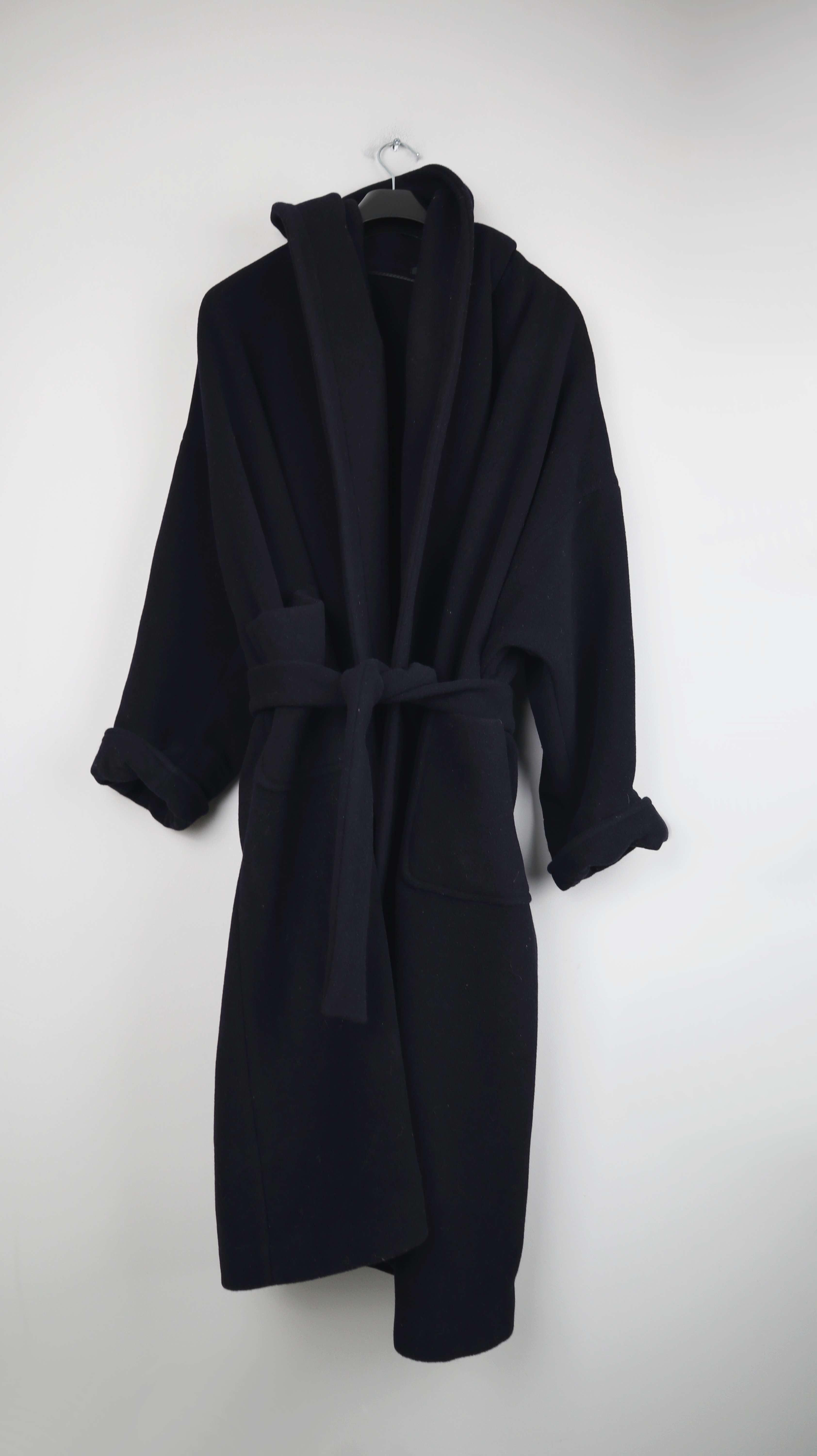 The Hackbarths Mantel Wollmantel Dunkelblau 40 L Kapuzenmantel