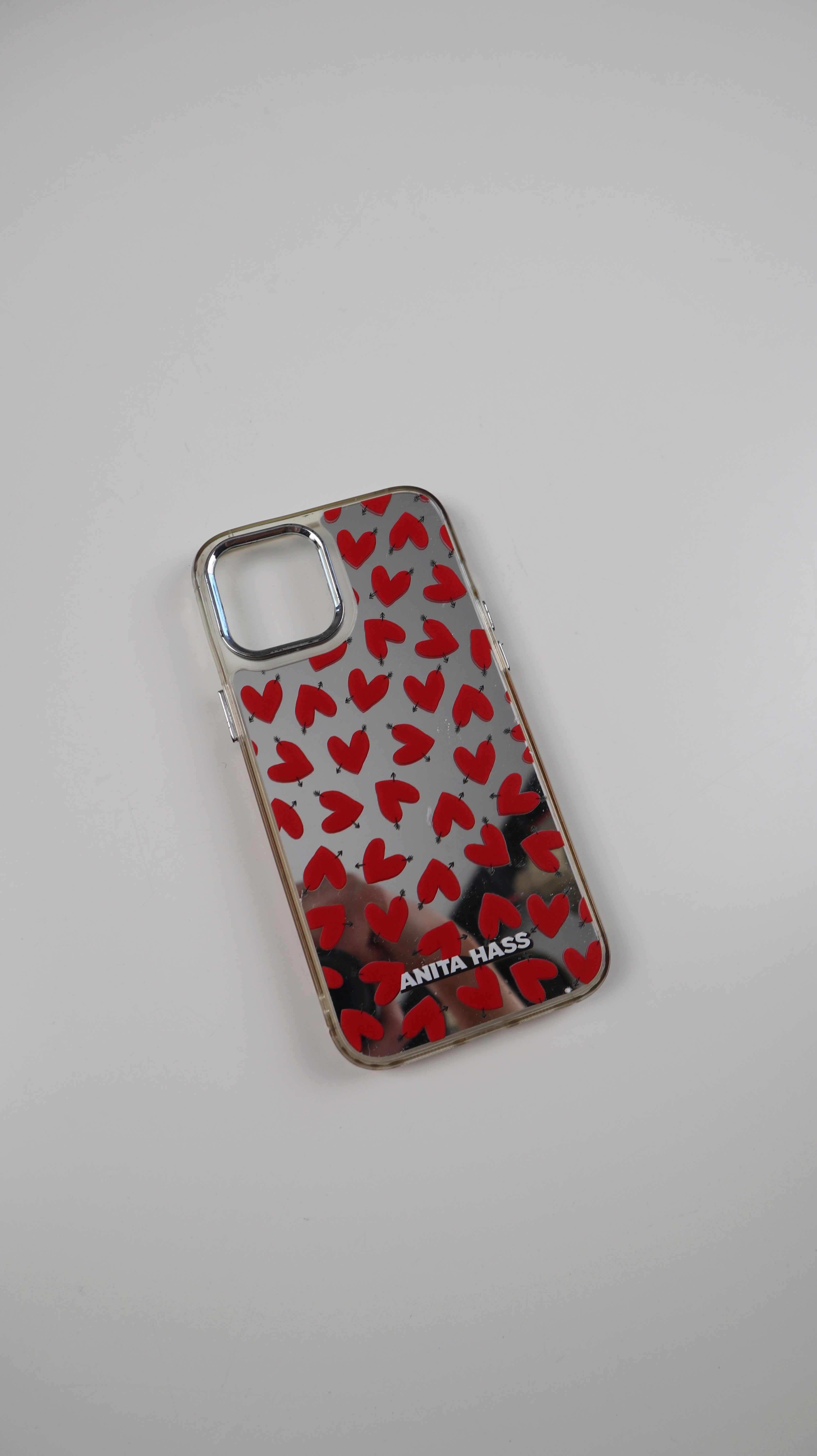 Anita Hass Handyhülle Iphone 13 Hülle Heart Weavy mirror Rot silber