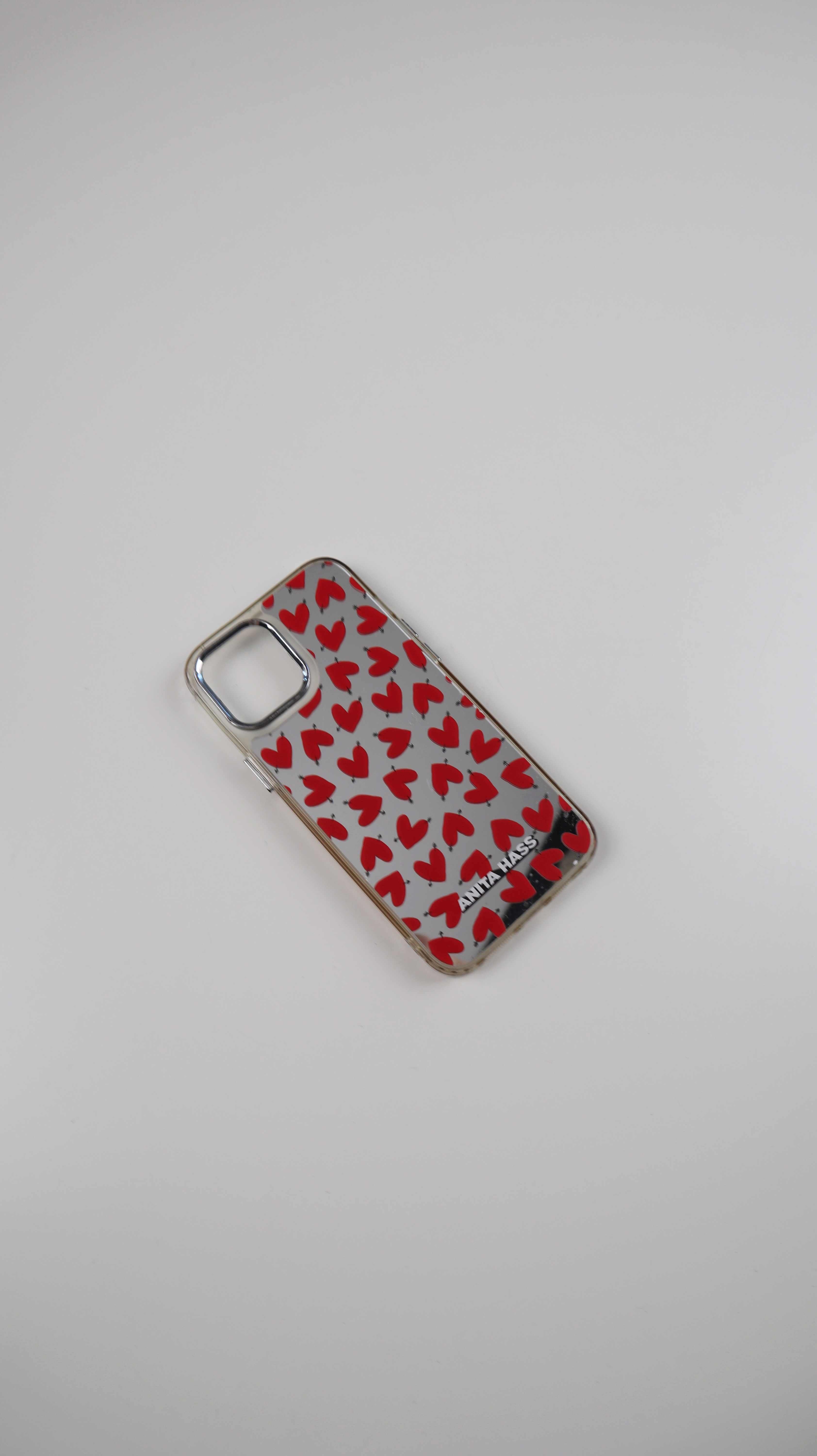 Anita Hass Handyhülle Iphone 13 Hülle Heart Weavy mirror Rot silber