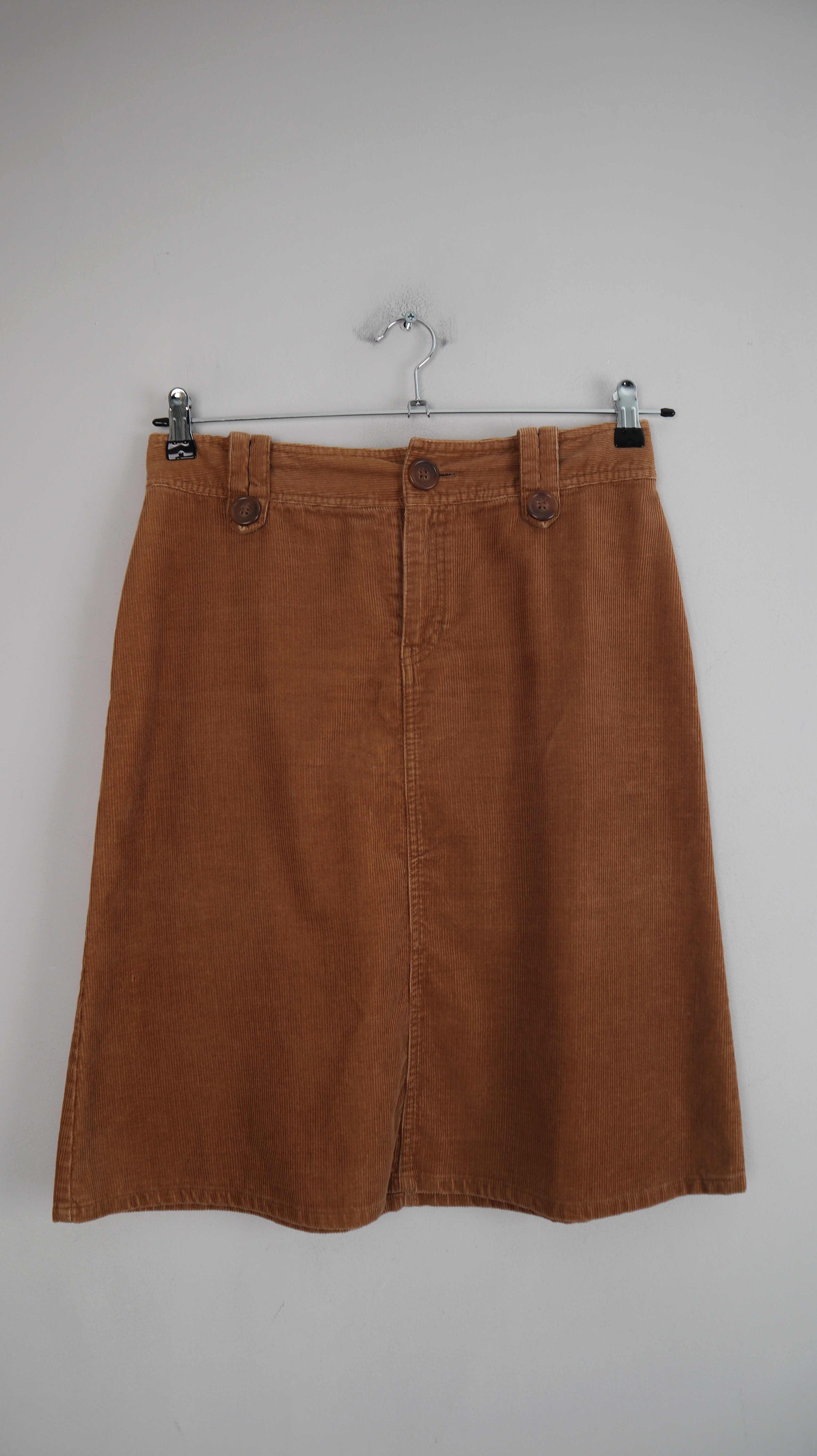 H&M Rock Cordrock braun Midi Midirock 36 S true Vintage Kord