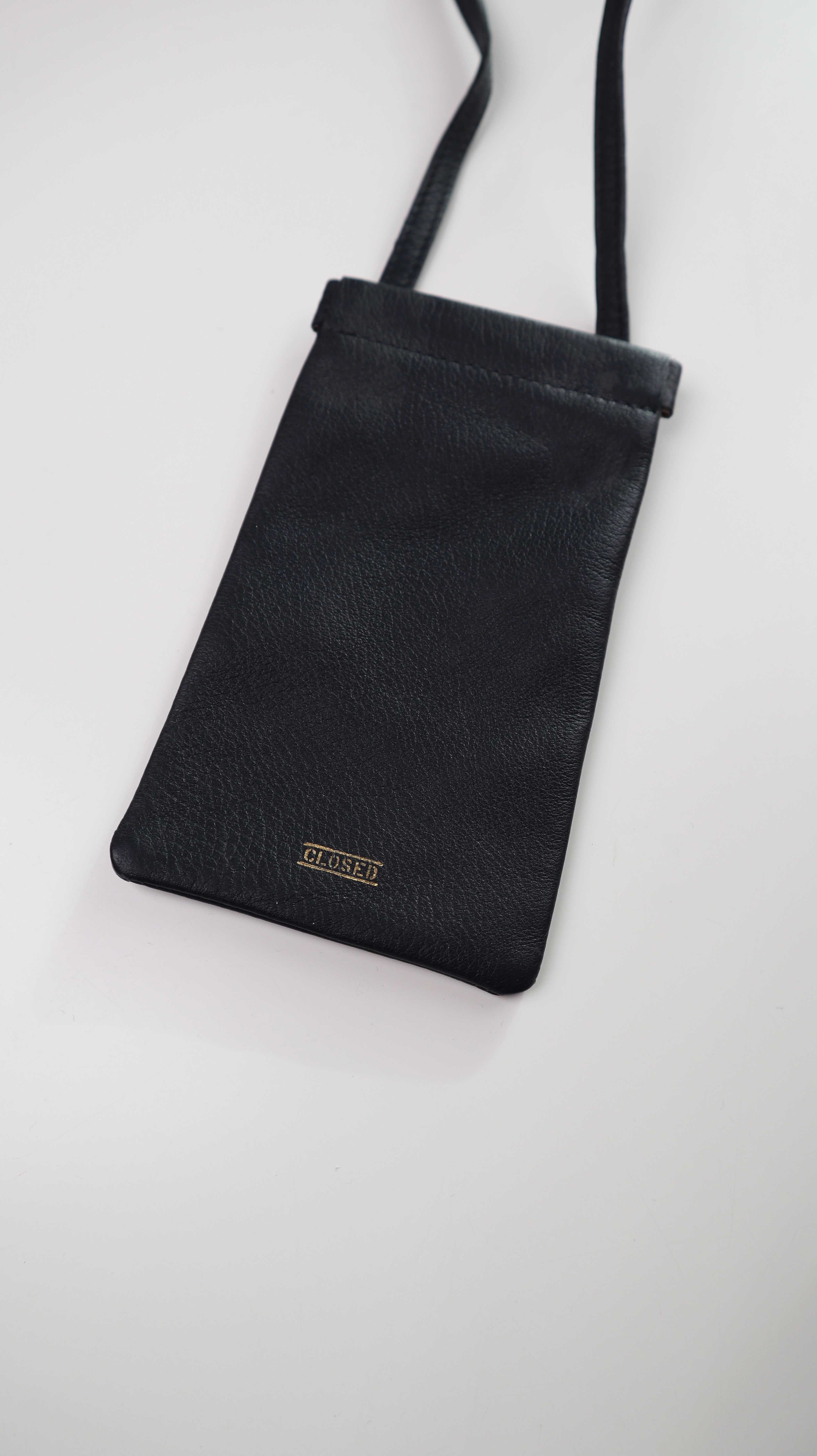 Closed Handytasche Umhängetasche Blau Leder Ledercase Dunkelblau