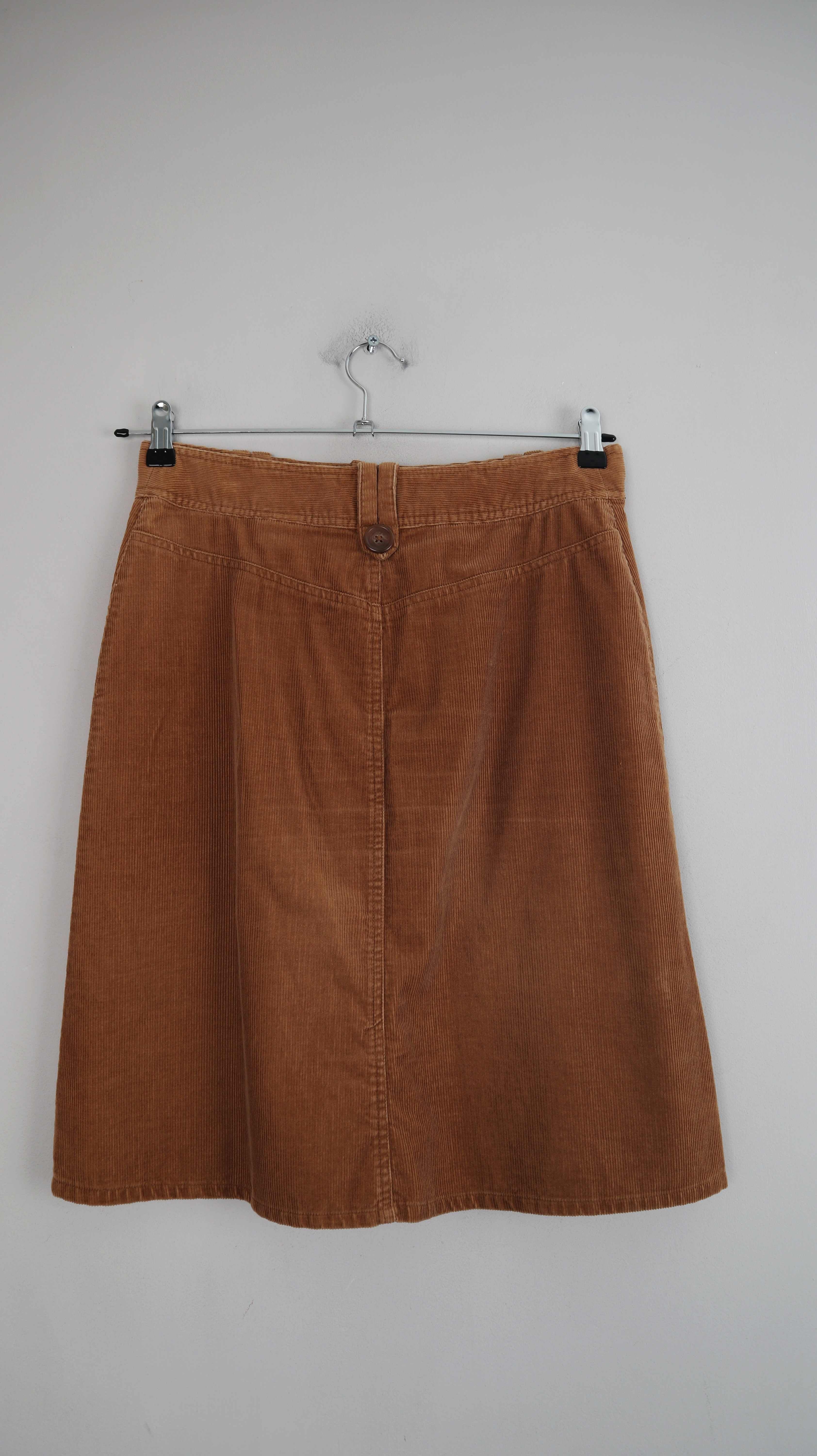 H&M Rock Cordrock braun Midi Midirock 36 S true Vintage Kord