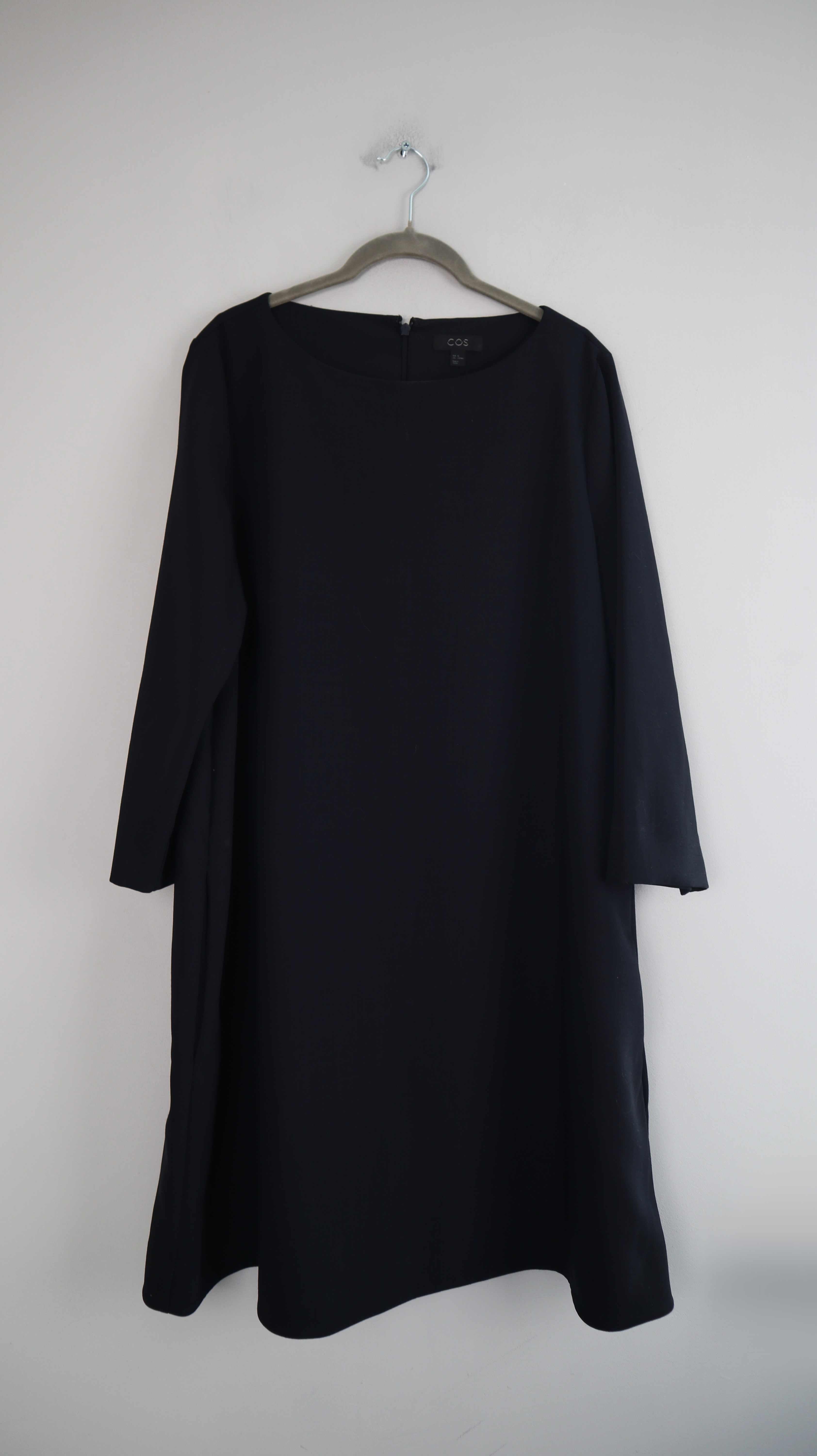 COS Kleid Blau Wolle Wollkleid 42 Dunkelblau Midi Midikleid