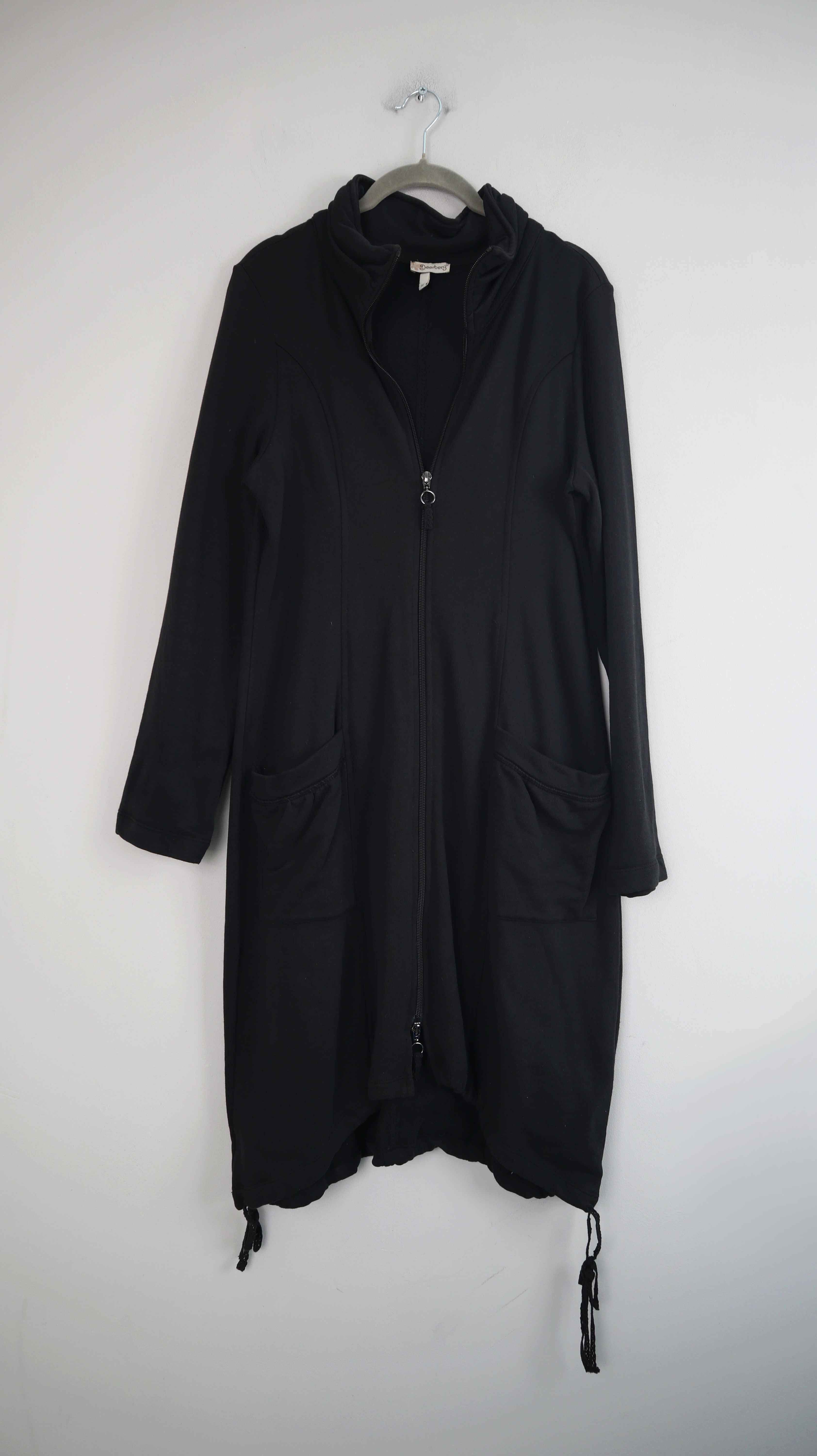 Deerberg Strickjacke Cardigan schwarz 38 M Zipper Mantel Jacke