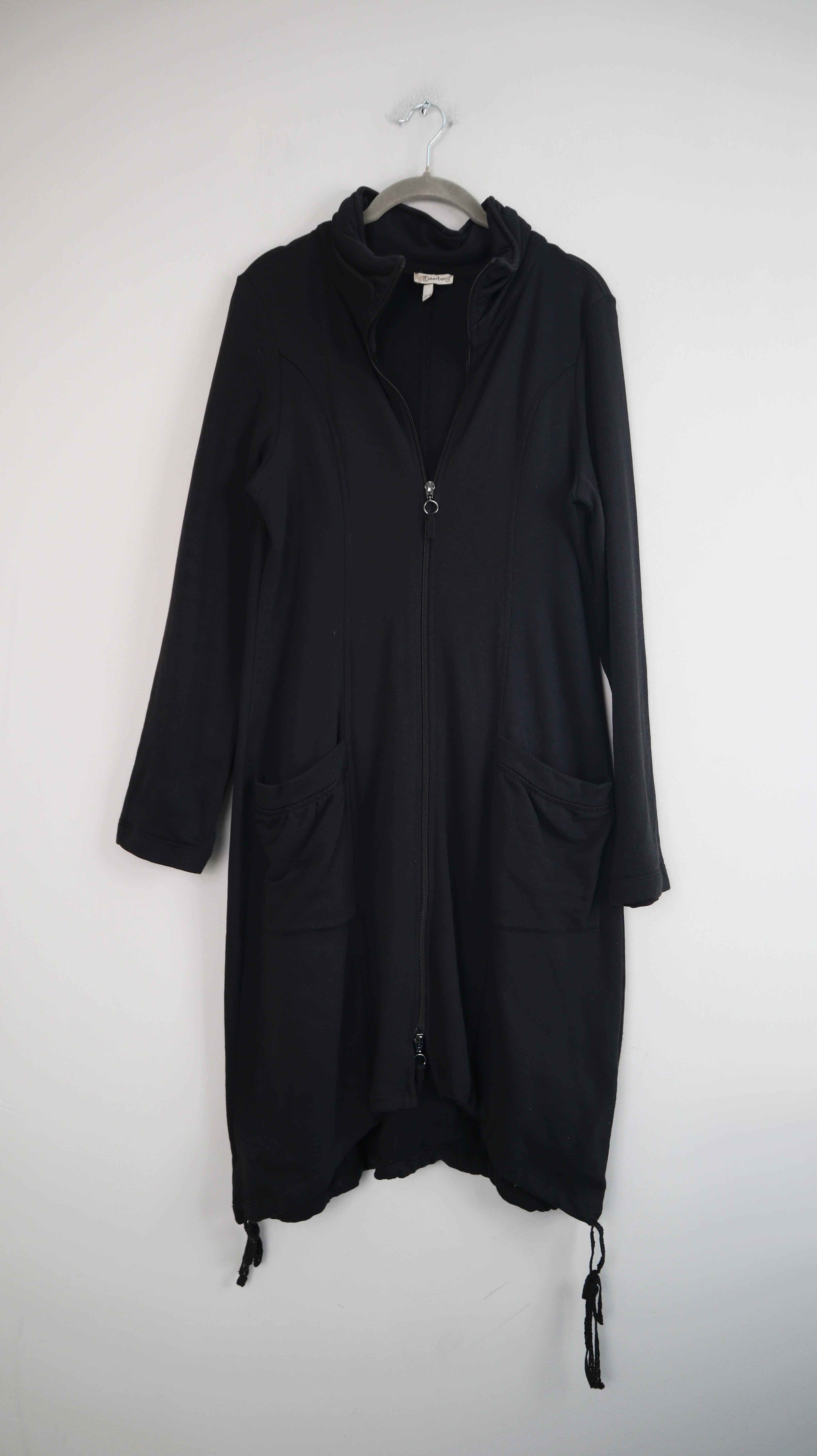 Deerberg Strickjacke Cardigan schwarz 38 M Zipper Mantel Jacke