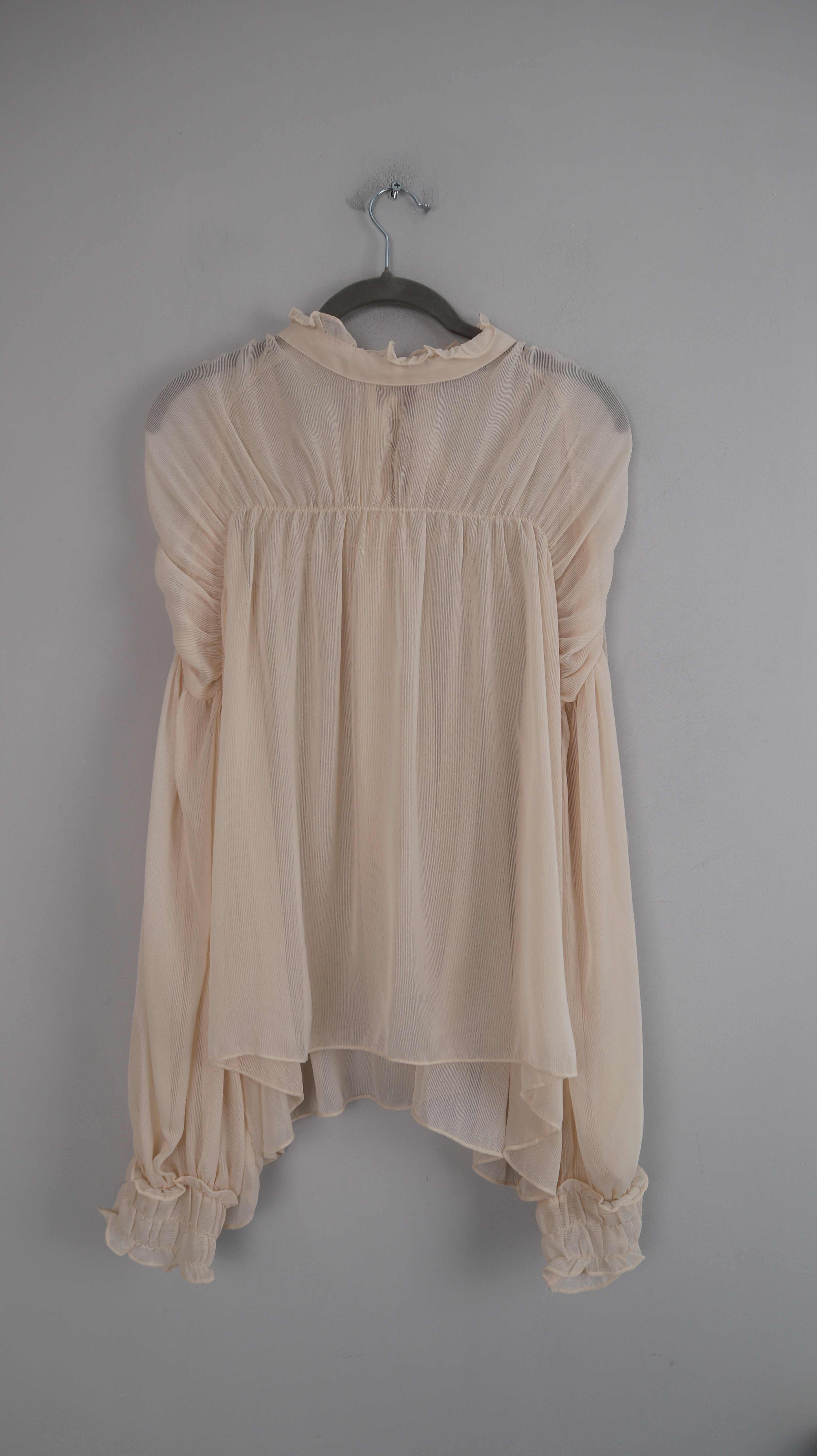 Zara Bluse Beige Creme XL Schluppenbluse Hemd Oberteil