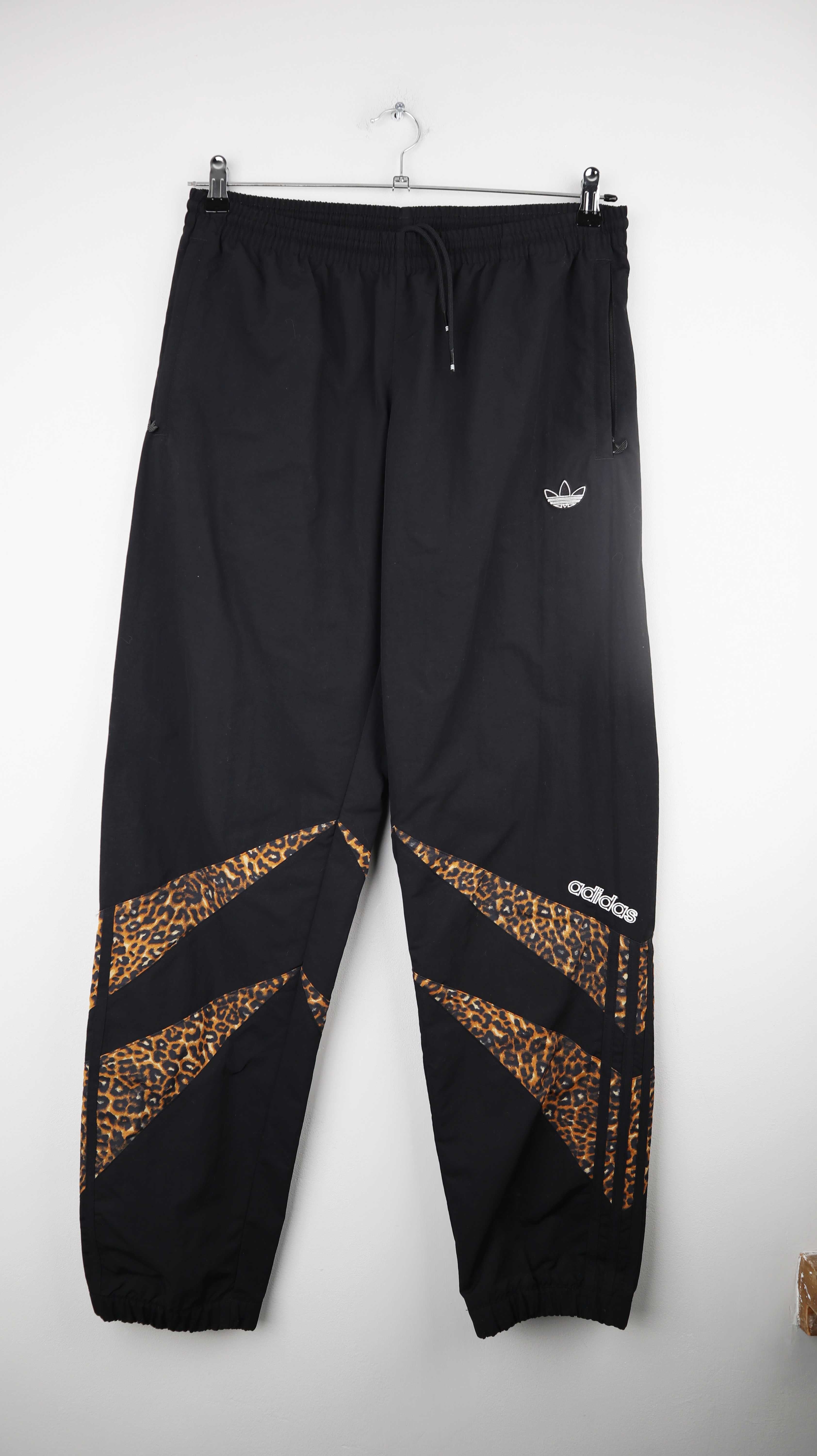 Adidas Hose Jogger schwarz Trainingshose Leo Leopardenmuster M