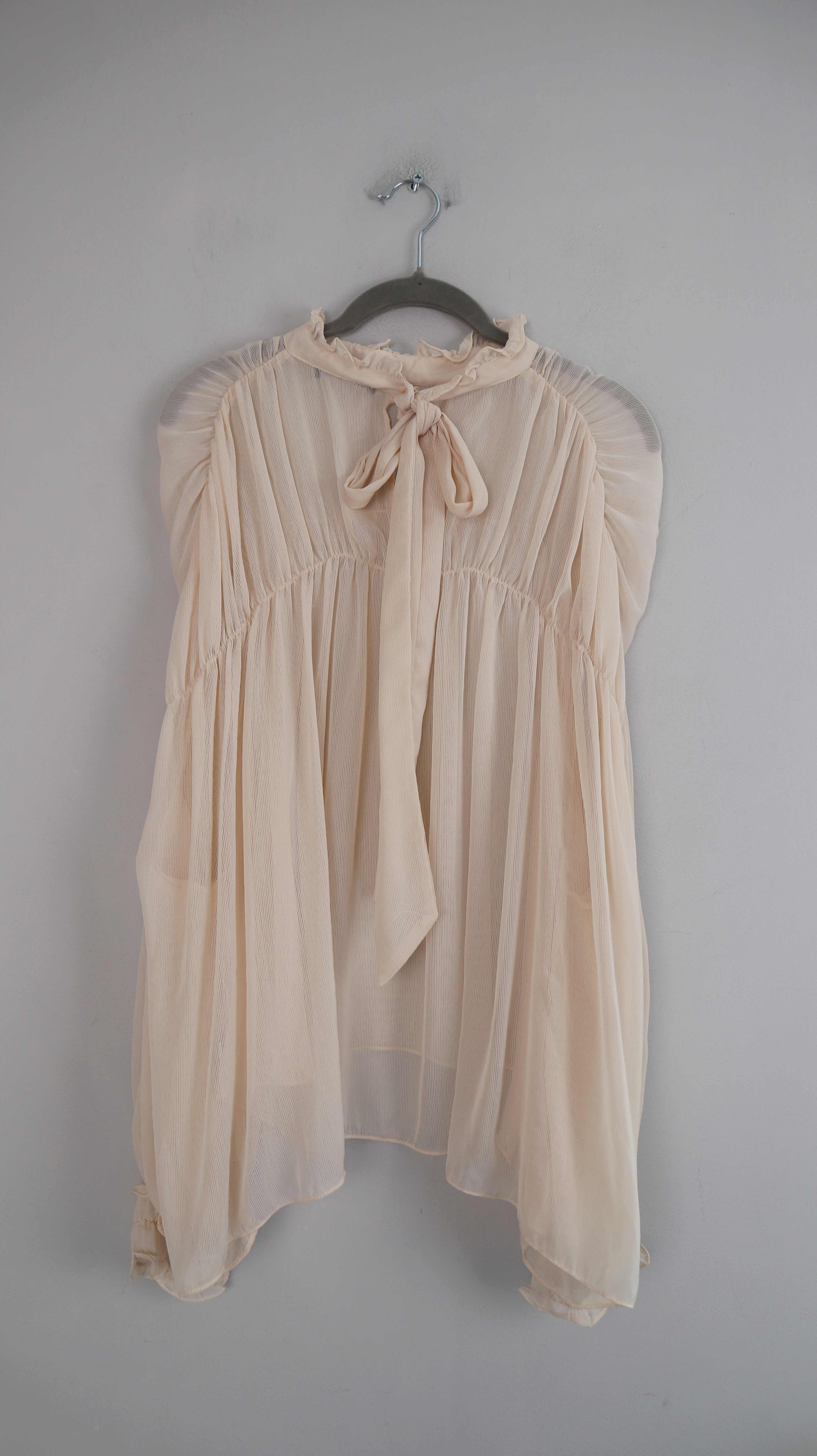 Zara Bluse Beige Creme XL Schluppenbluse Hemd Oberteil