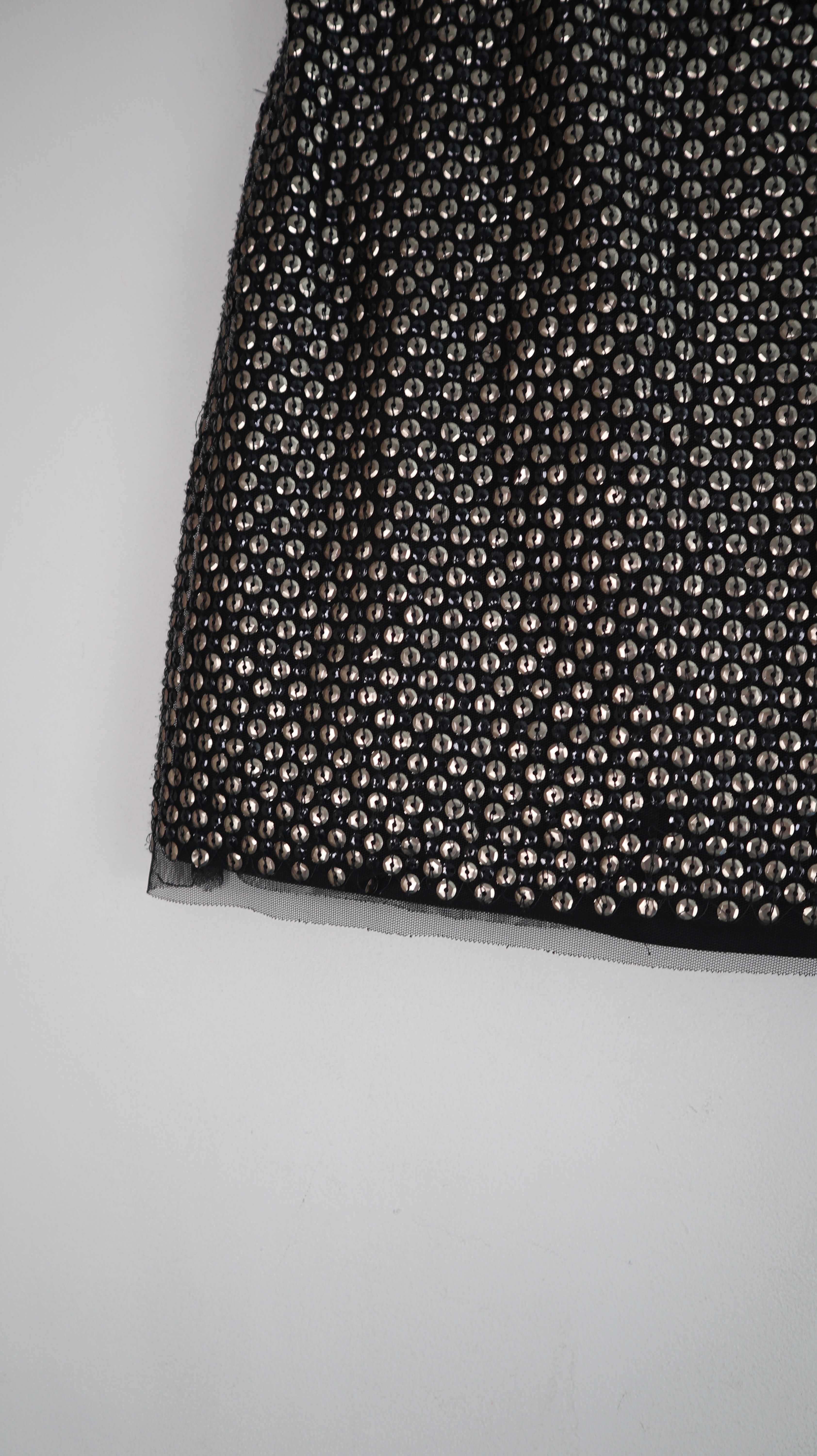 Zara Rock Minirock Pailette Pailettenrock schwarz 38 M kurz