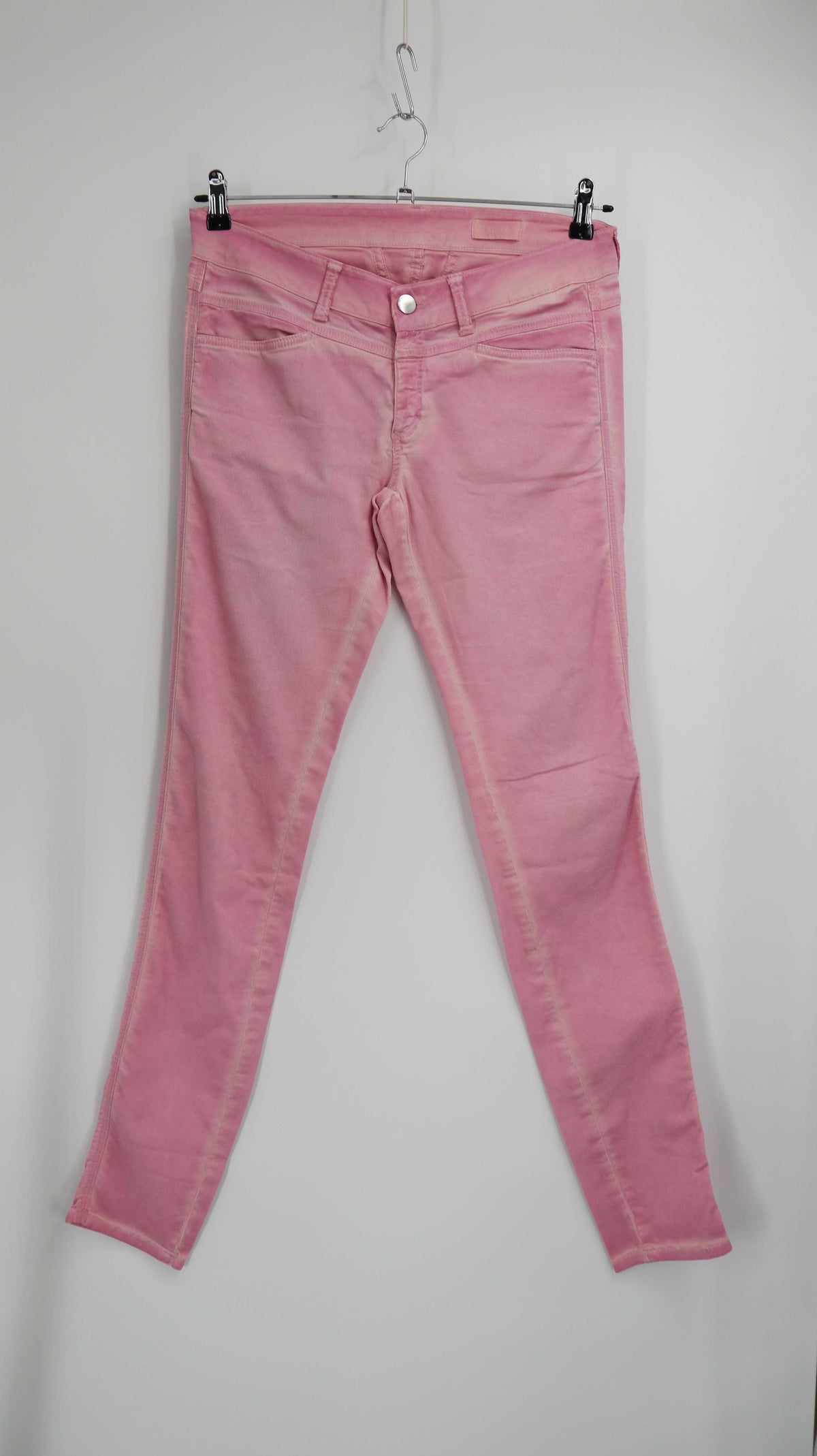 Closed Hose Rosa 38 Stoffhose 40 L Skinny Röhrenhose
