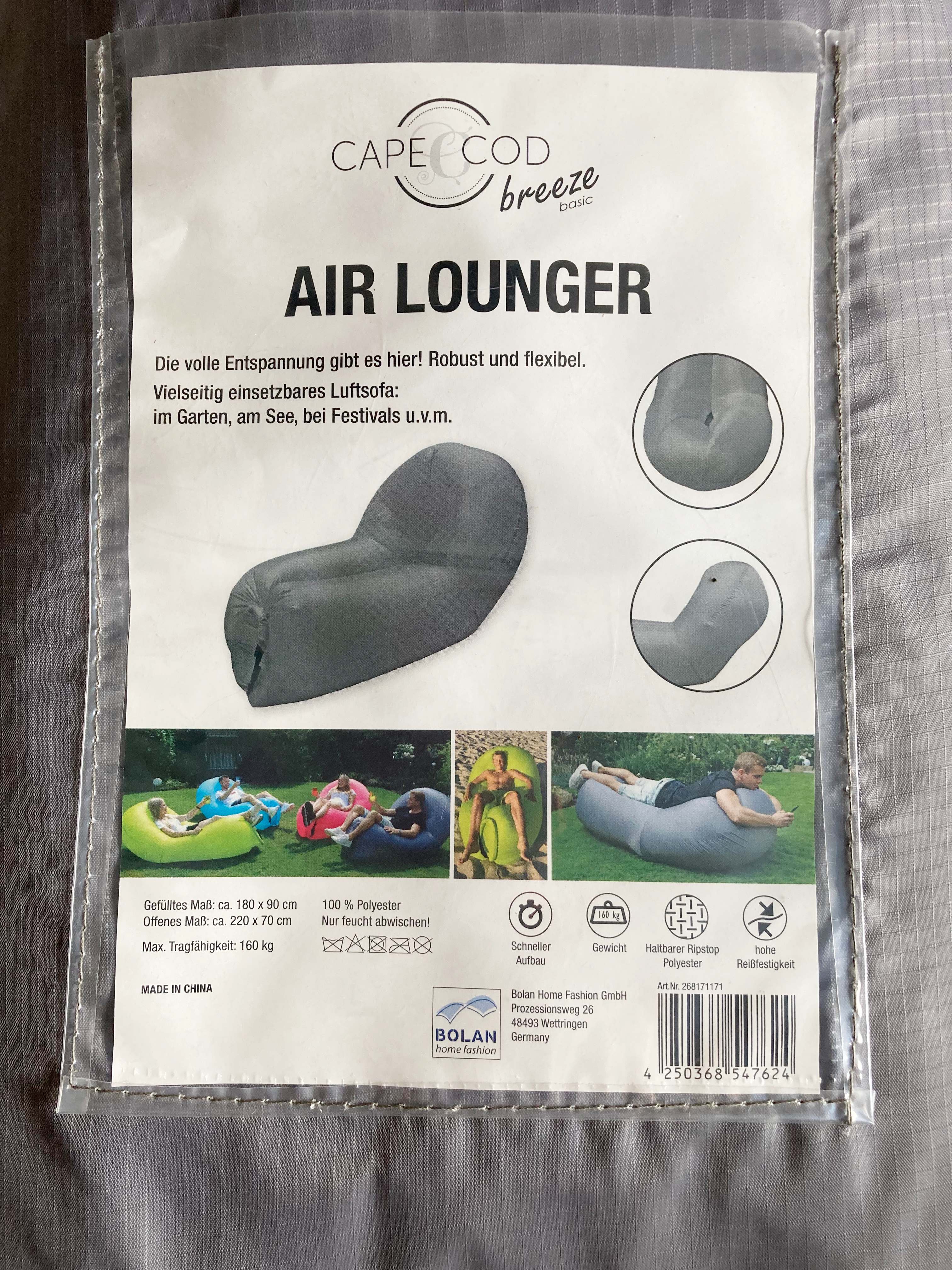 Zwei Air Lounger Air Sofa Luftsofa Grau Set Strandsofa