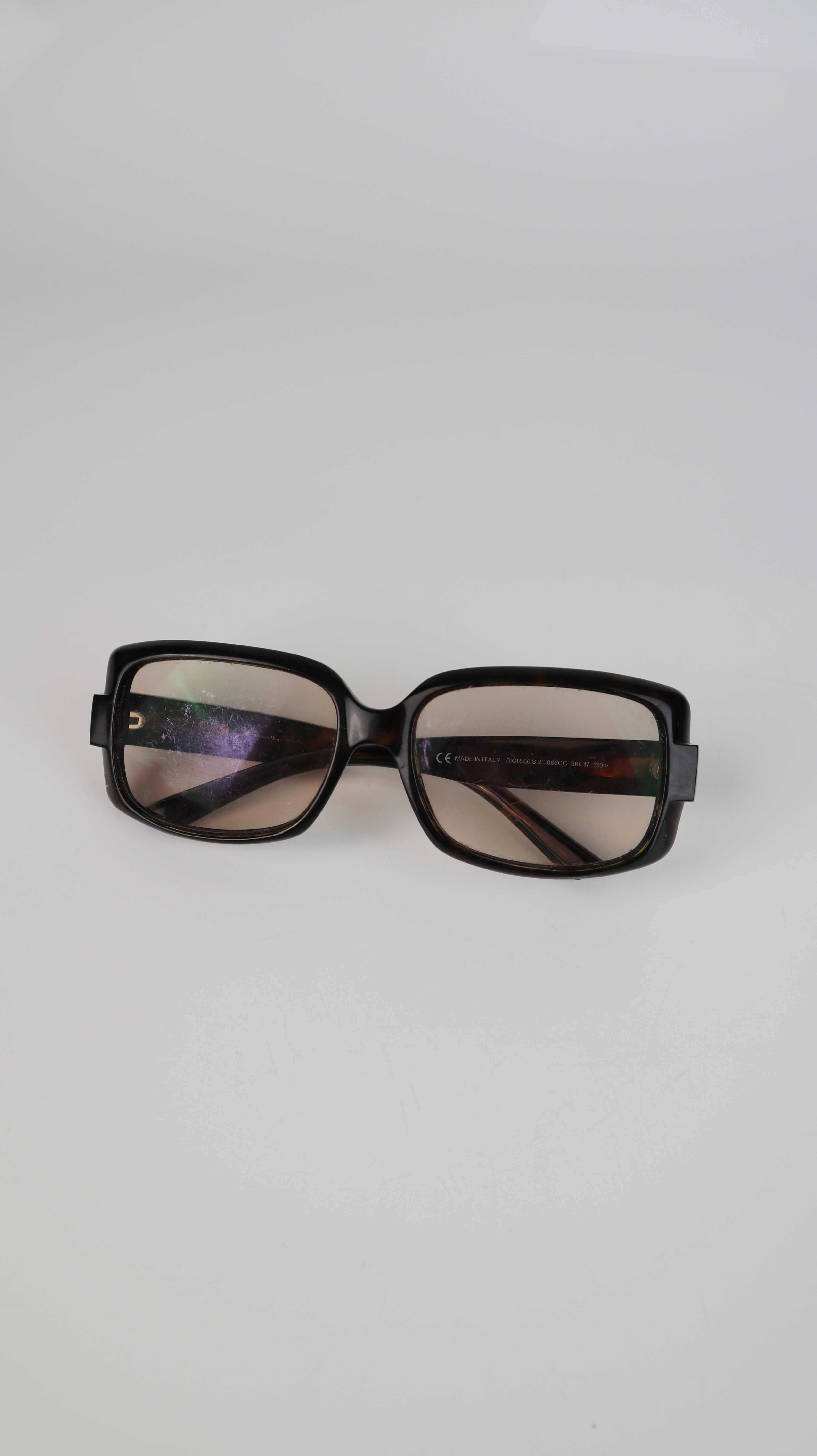 DIOR 60's 2 Brille Sonnenbrille eckig braun made in italy