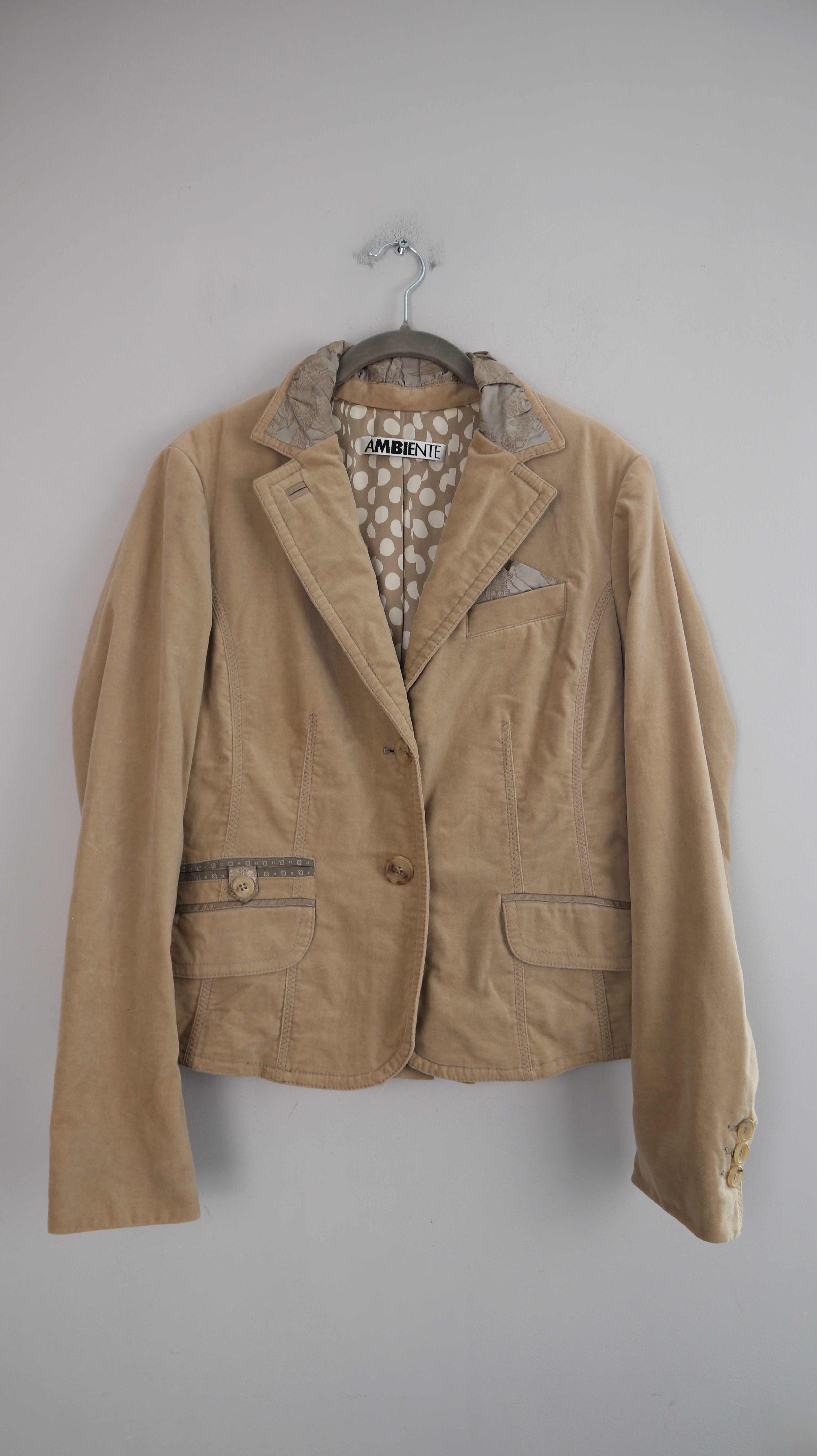 Ambiente Blazer Beige Creme Samtblazer Samt 38 M