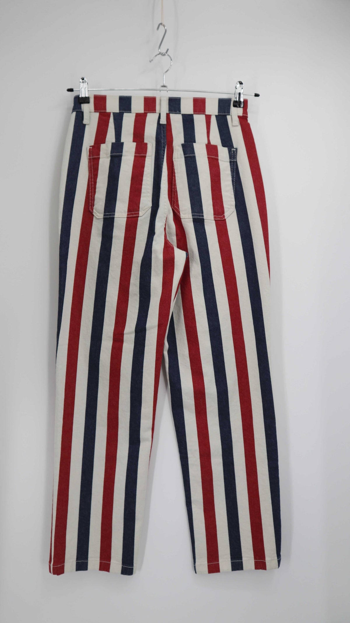 Boden Hose blau rot weiß gestreift W28 R Slim fit skinny Streifenhose