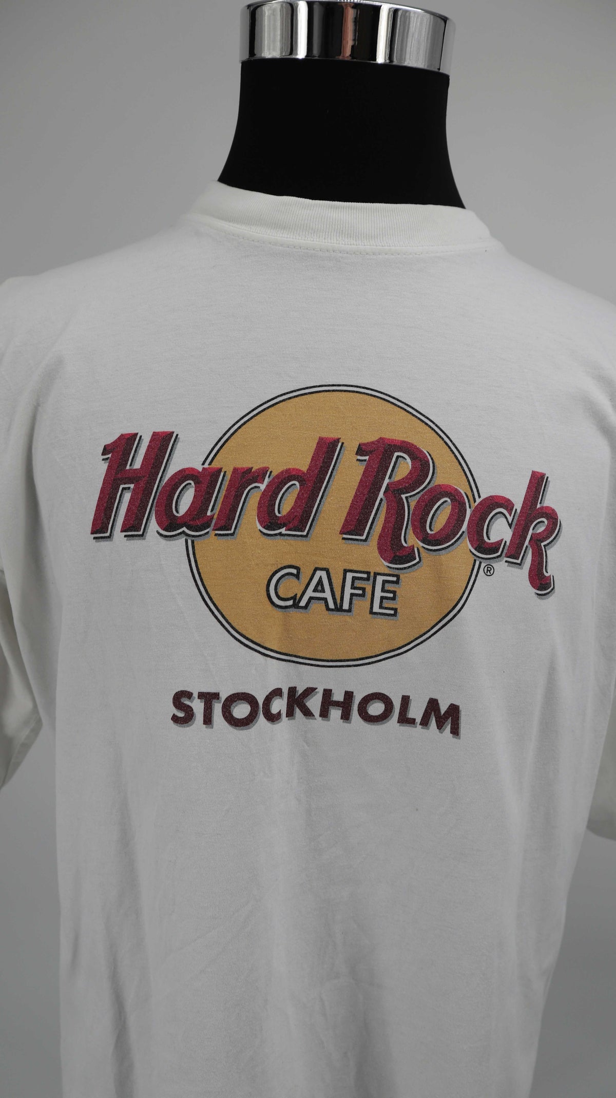 Hard Rock Cafe Shirt Stockholm weiß L Vintage basic T-Shirt