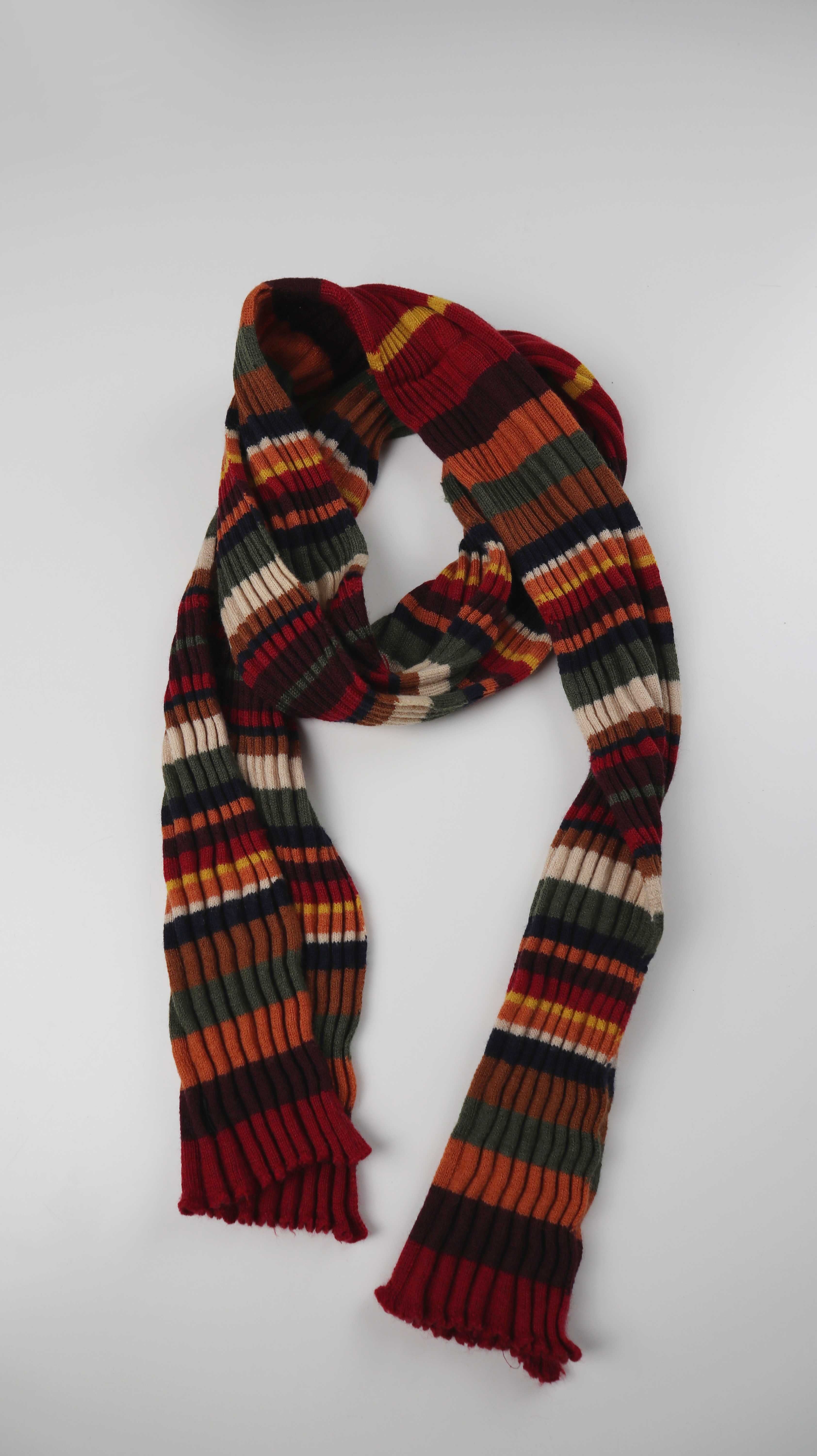 Schal 90s Gilmore Girls Y2K gestreift rot Winterschal orange