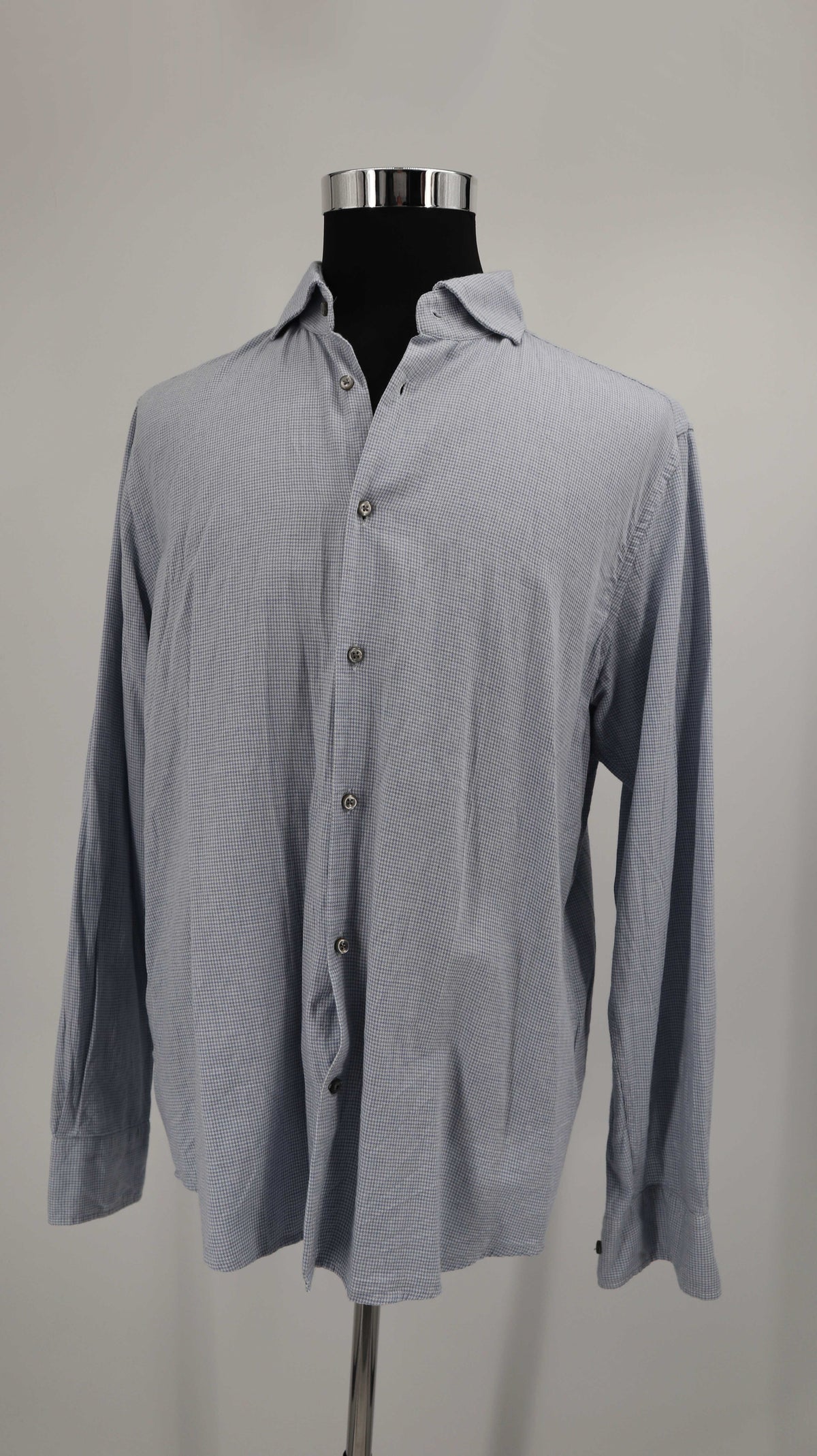 Joop! Hemd Blau slim fit 44 17 17/2 kariert Hellblau Obershirt