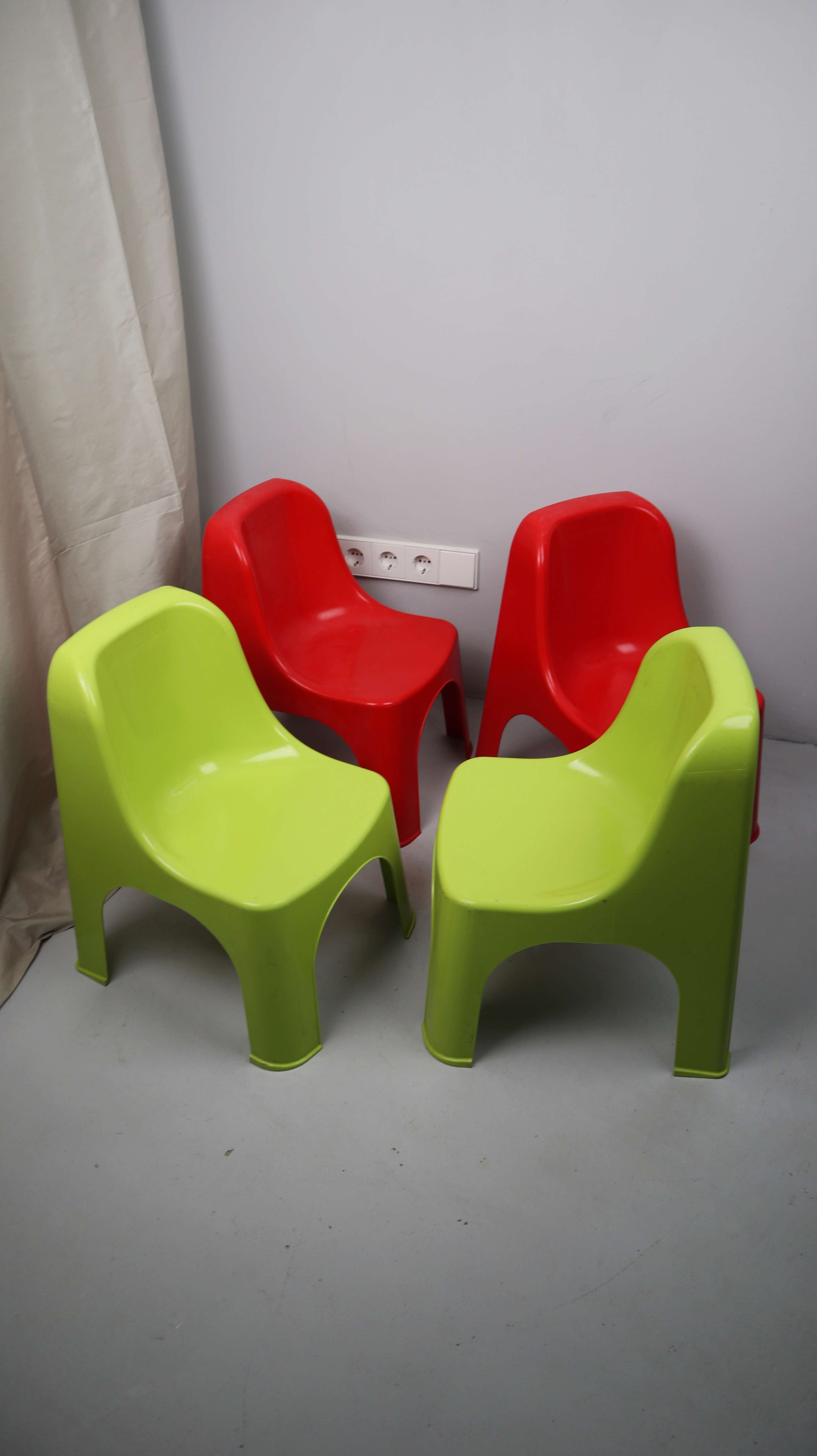 Kinderstühle Made in Italy Stapelstühle Progarden 4 Stück grün rot