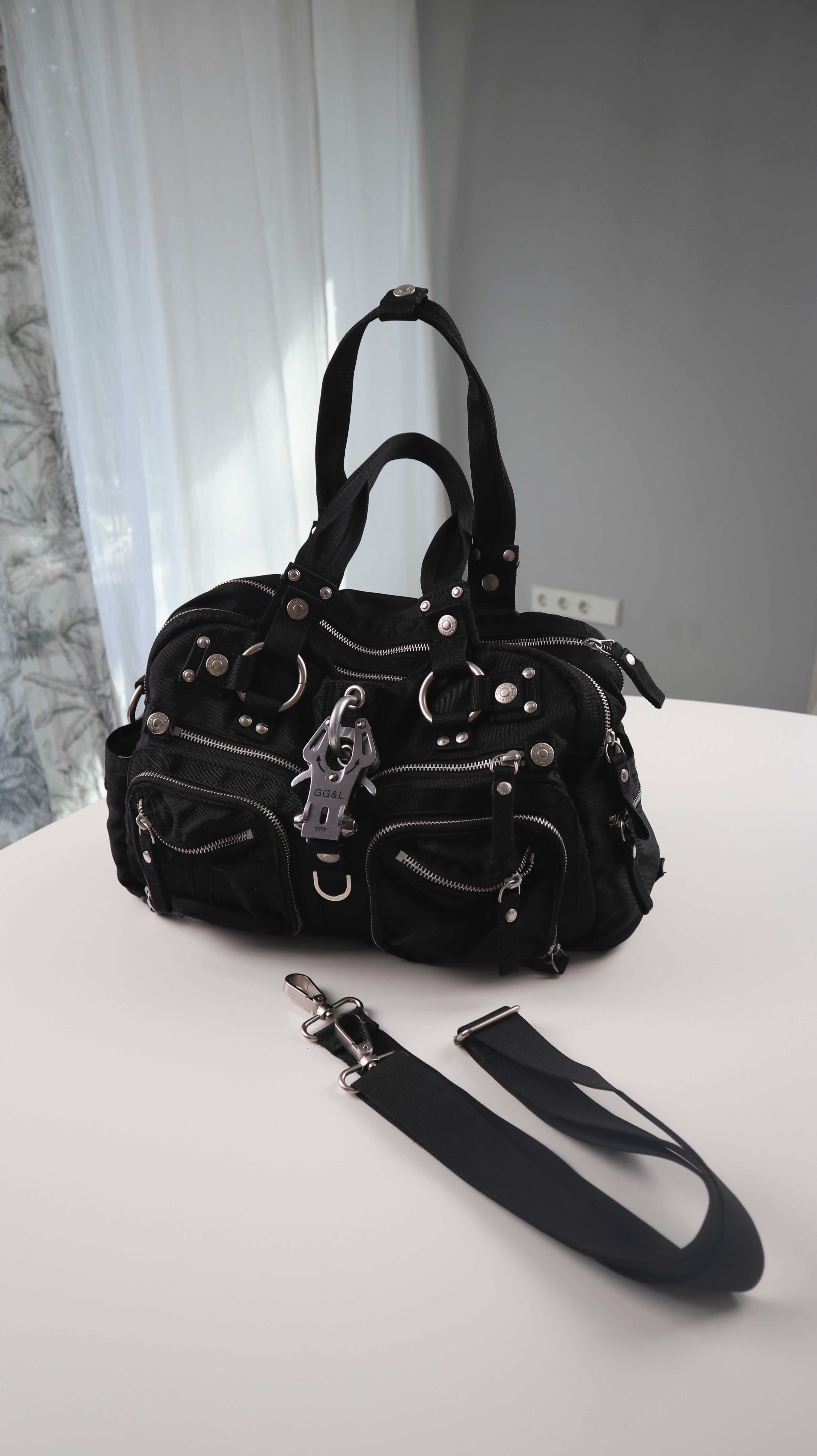 George Gina & Lucy Tasche Schwarz Handtasche Crossbag Umhängetasche Double B