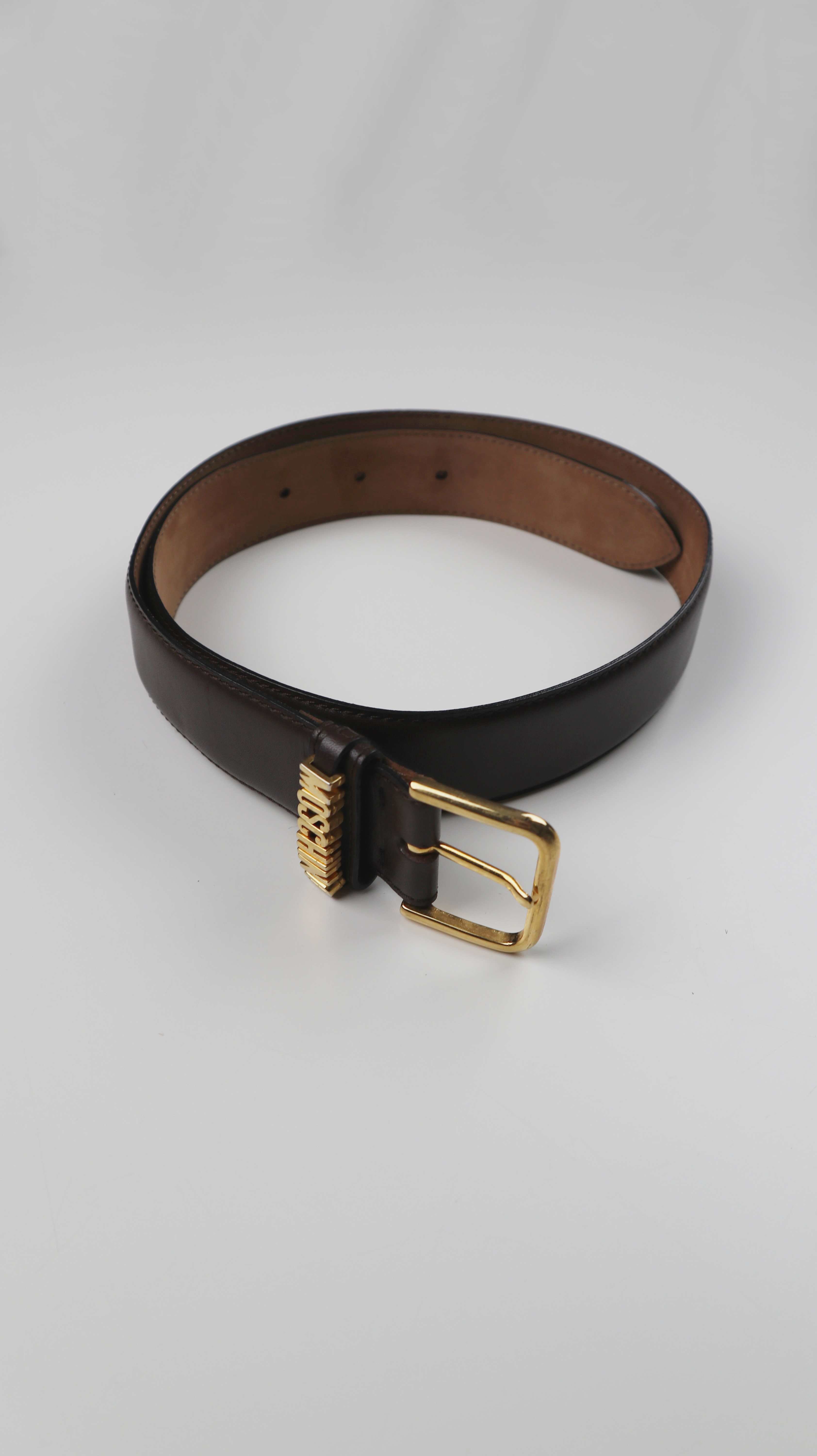 Moschino Gürtel Braun redwall Taille Gold Ledergürtel