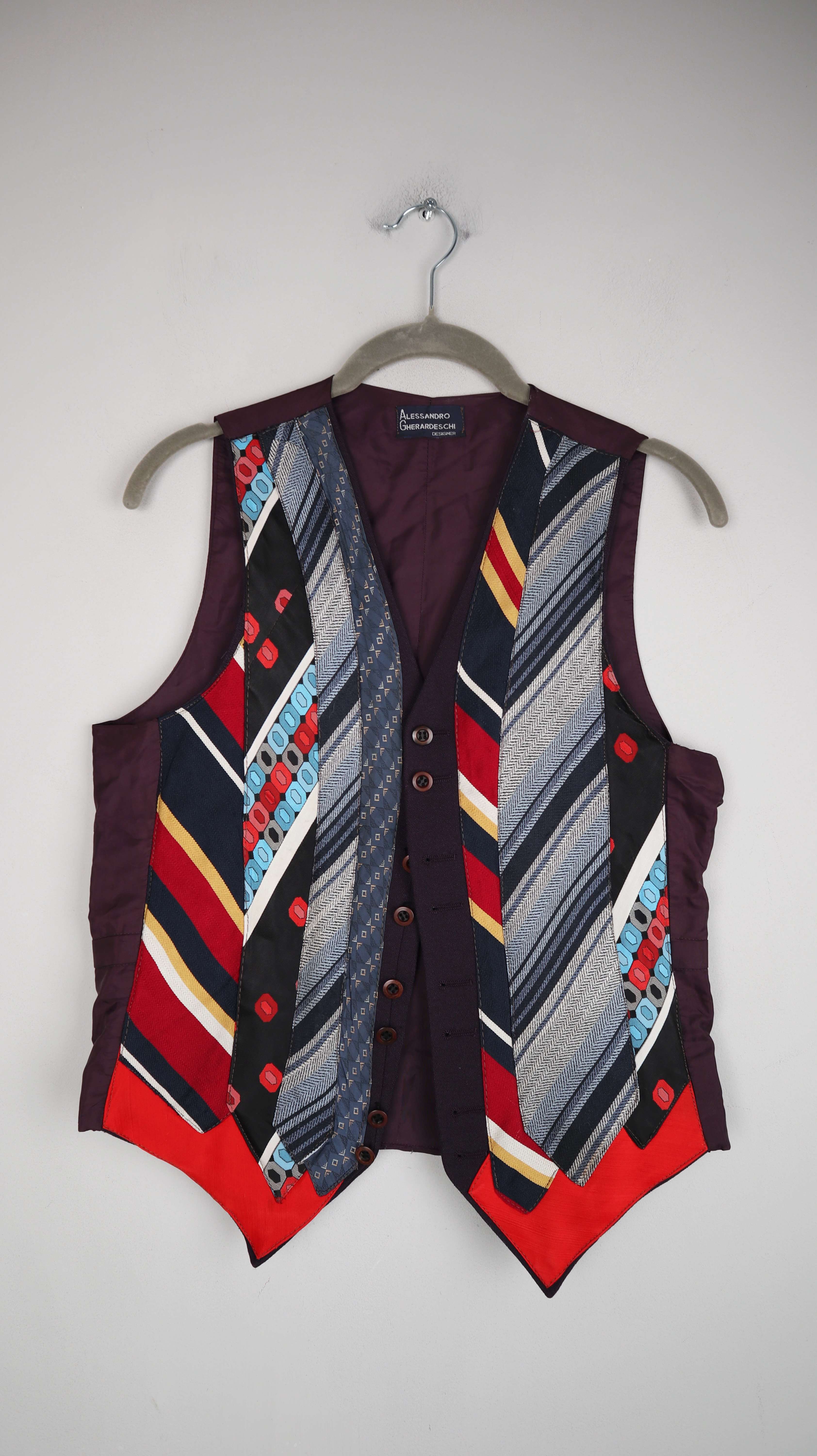 Alessandro Gherardeschi Weste bunt Design 38 M Bordeaux