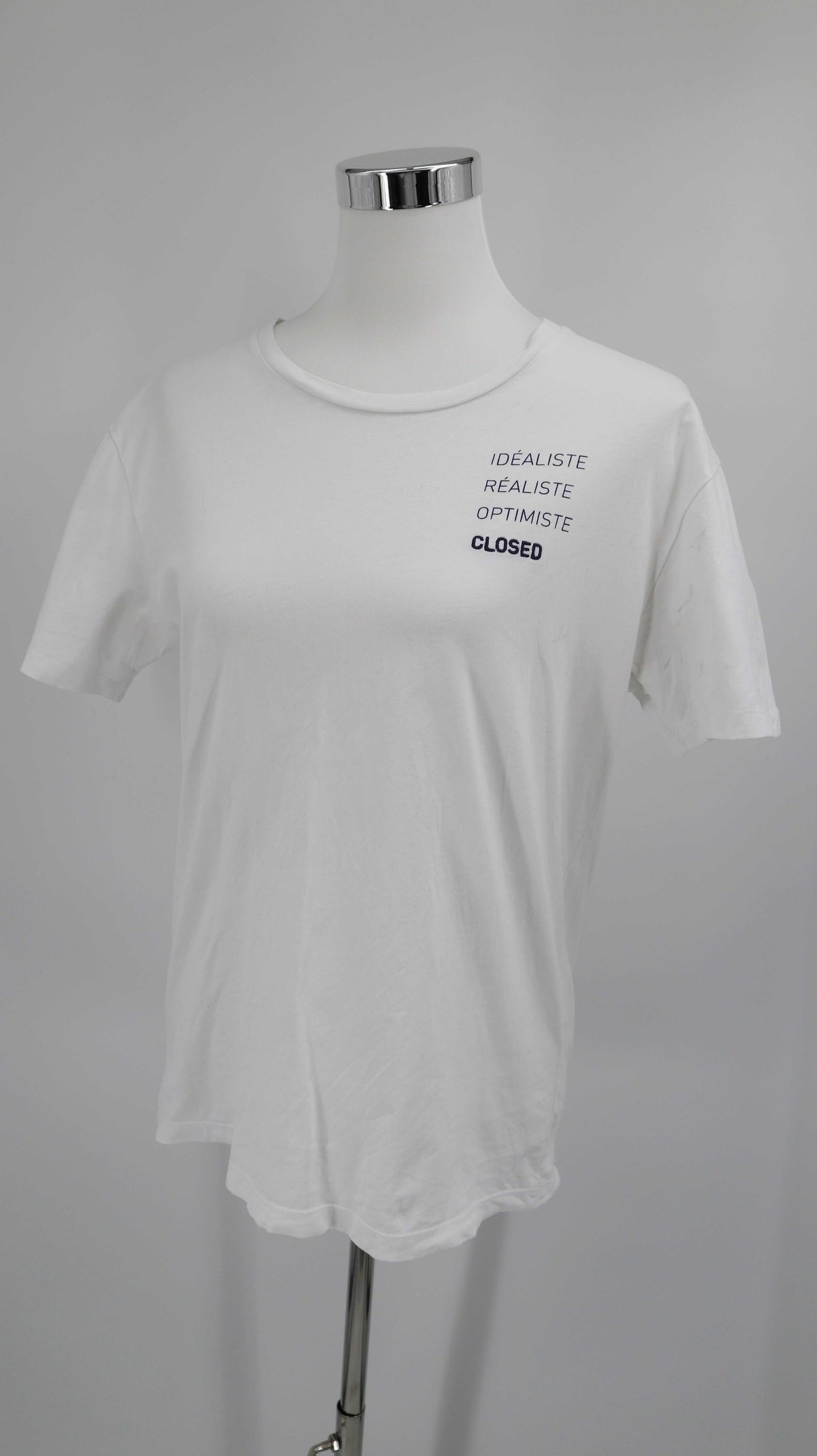 Closed Shirt Idealiste basic weiß S M T-Shirt Oberteil einfarbig