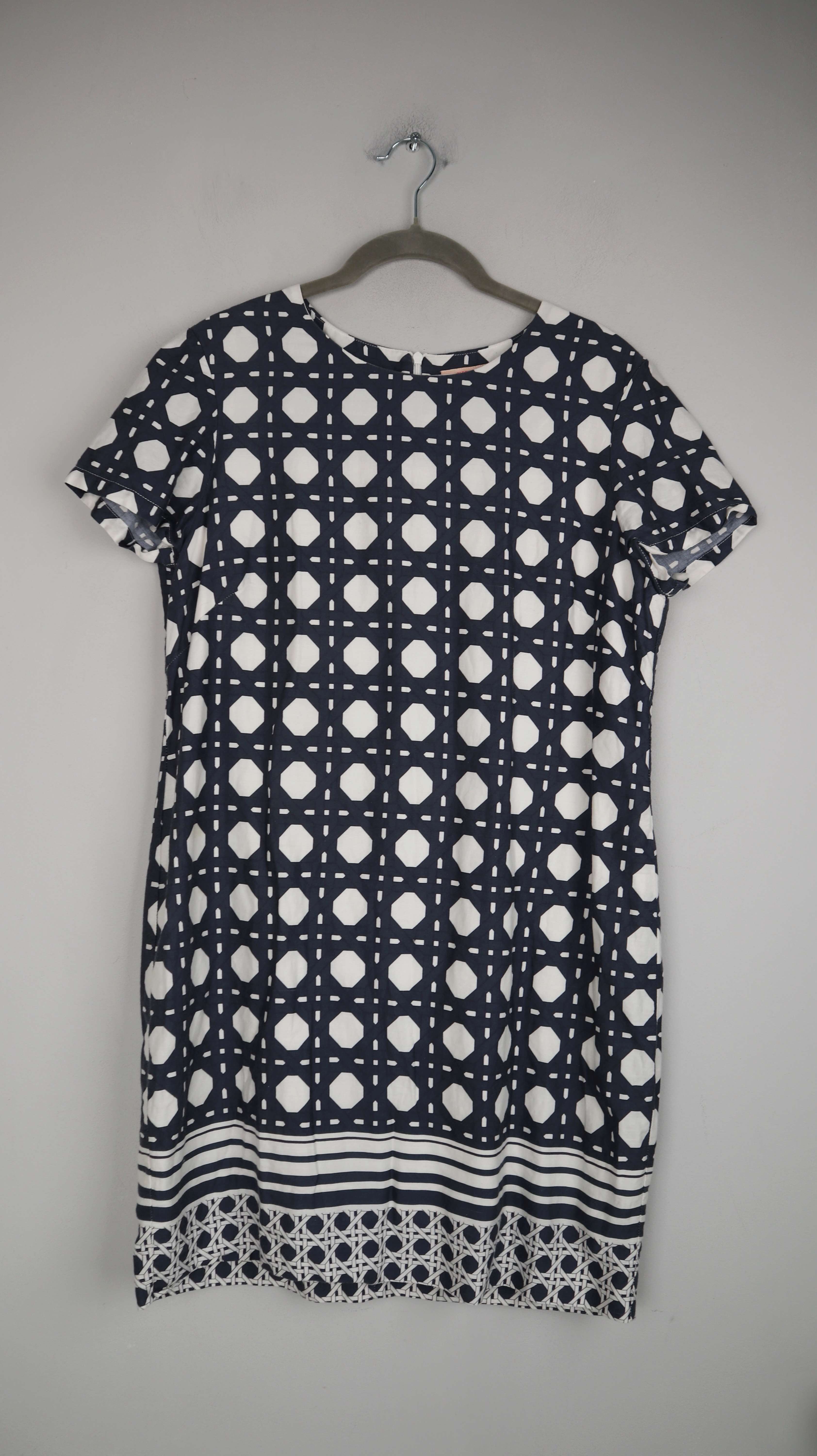 Vilagallo Kleid Midi Sommerkleid 36 S Blau Weiß Etuikleid