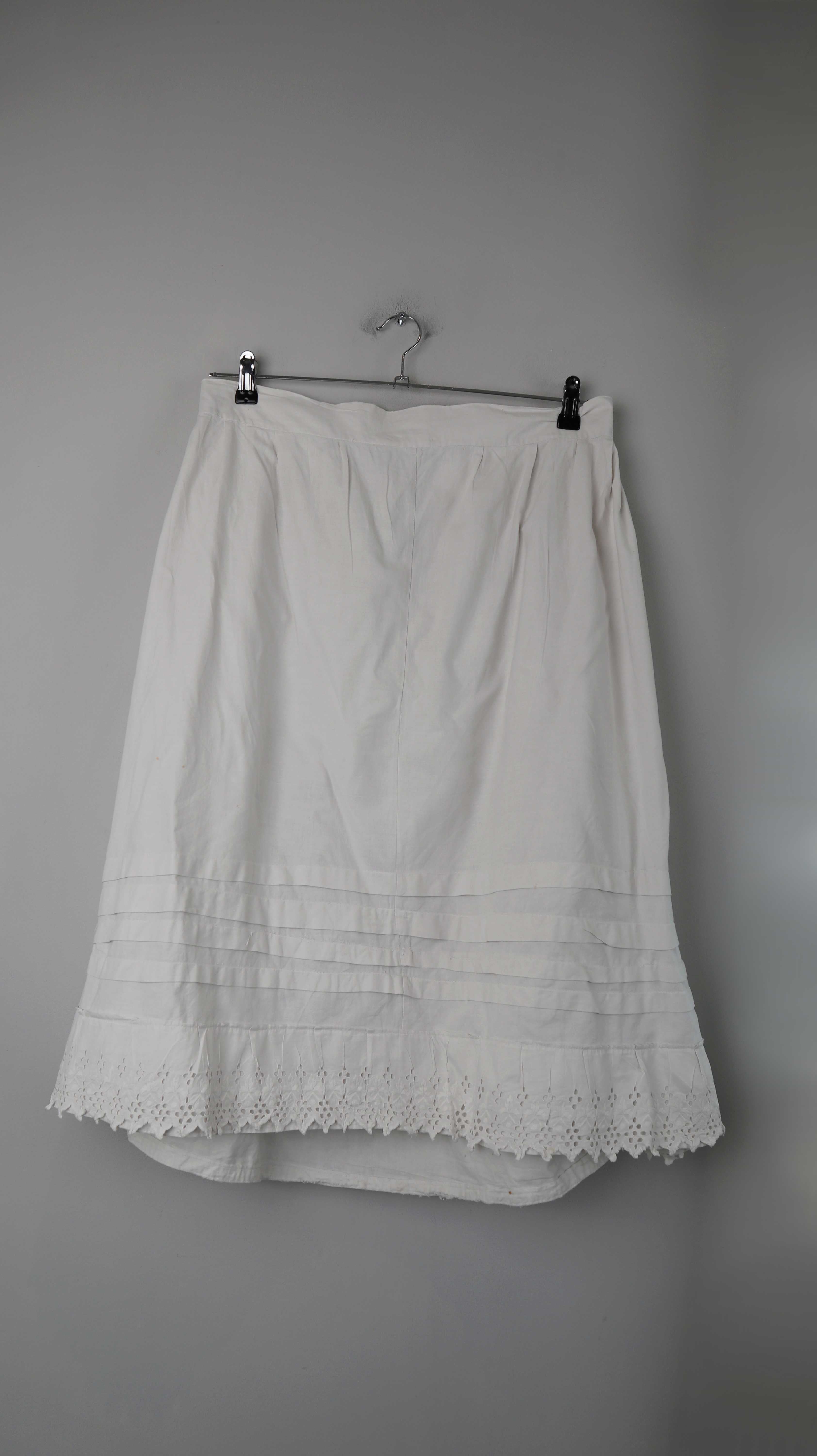 Victorian Unterrock Baumwolle Vintage Rock Weiß Petticoat 1890 Midirock Faltenrock