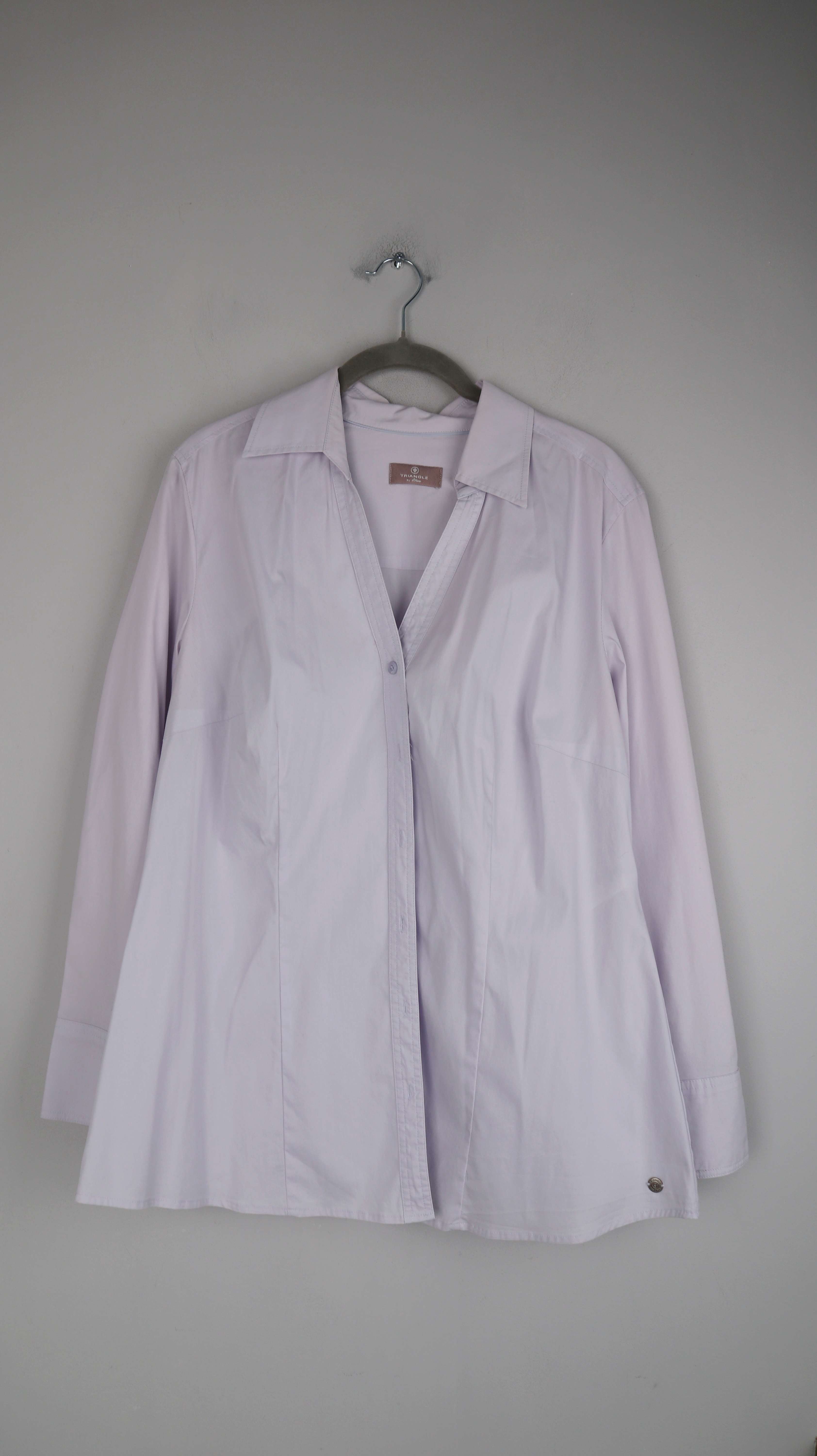 S.Oliver Triangle Bluse Lila Flieder 44 XL Langarm basic einfarbig Hemd
