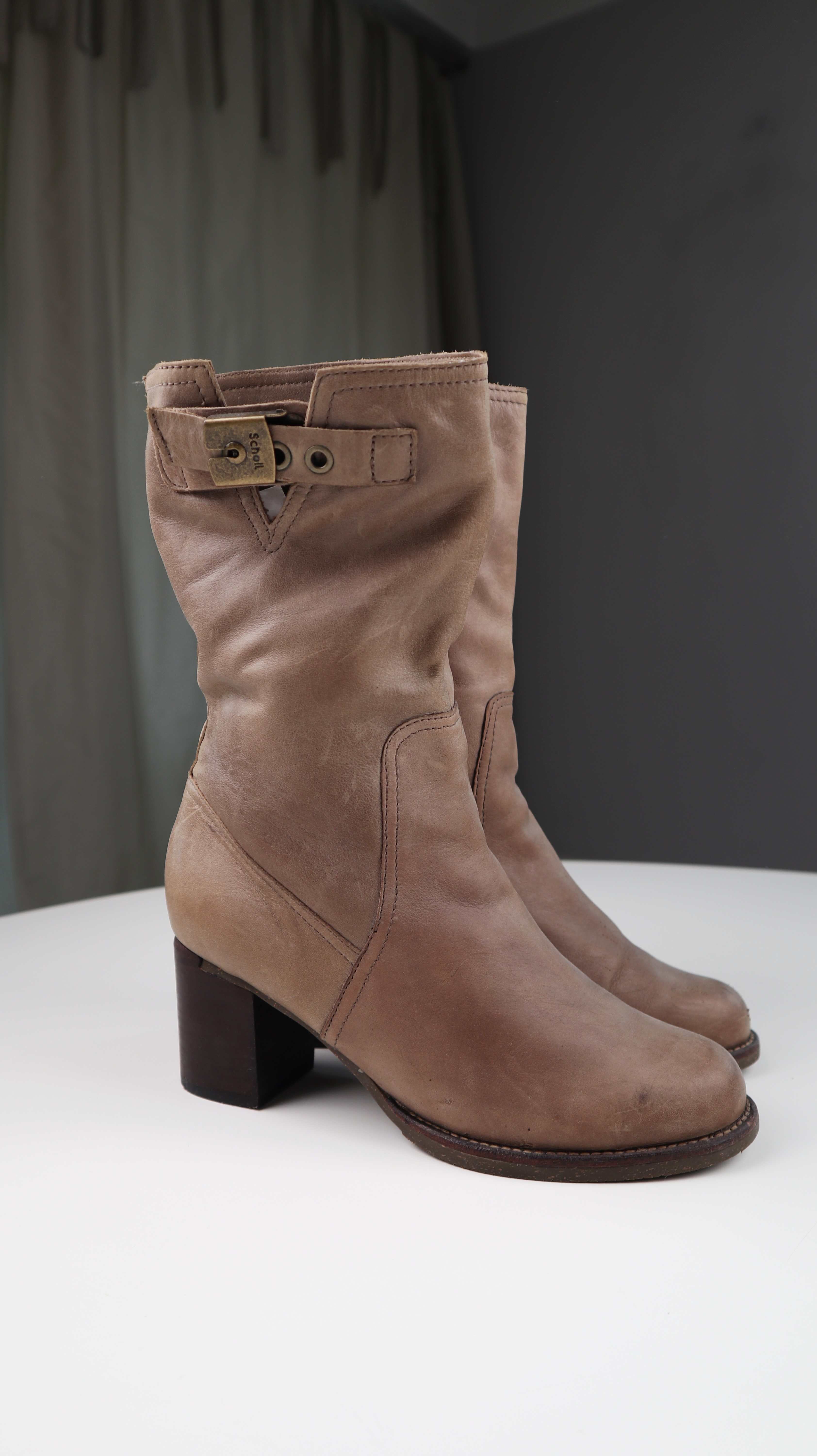Scholl Stiefeletten Stiefel braun 38 gefüttert Lederstiefel