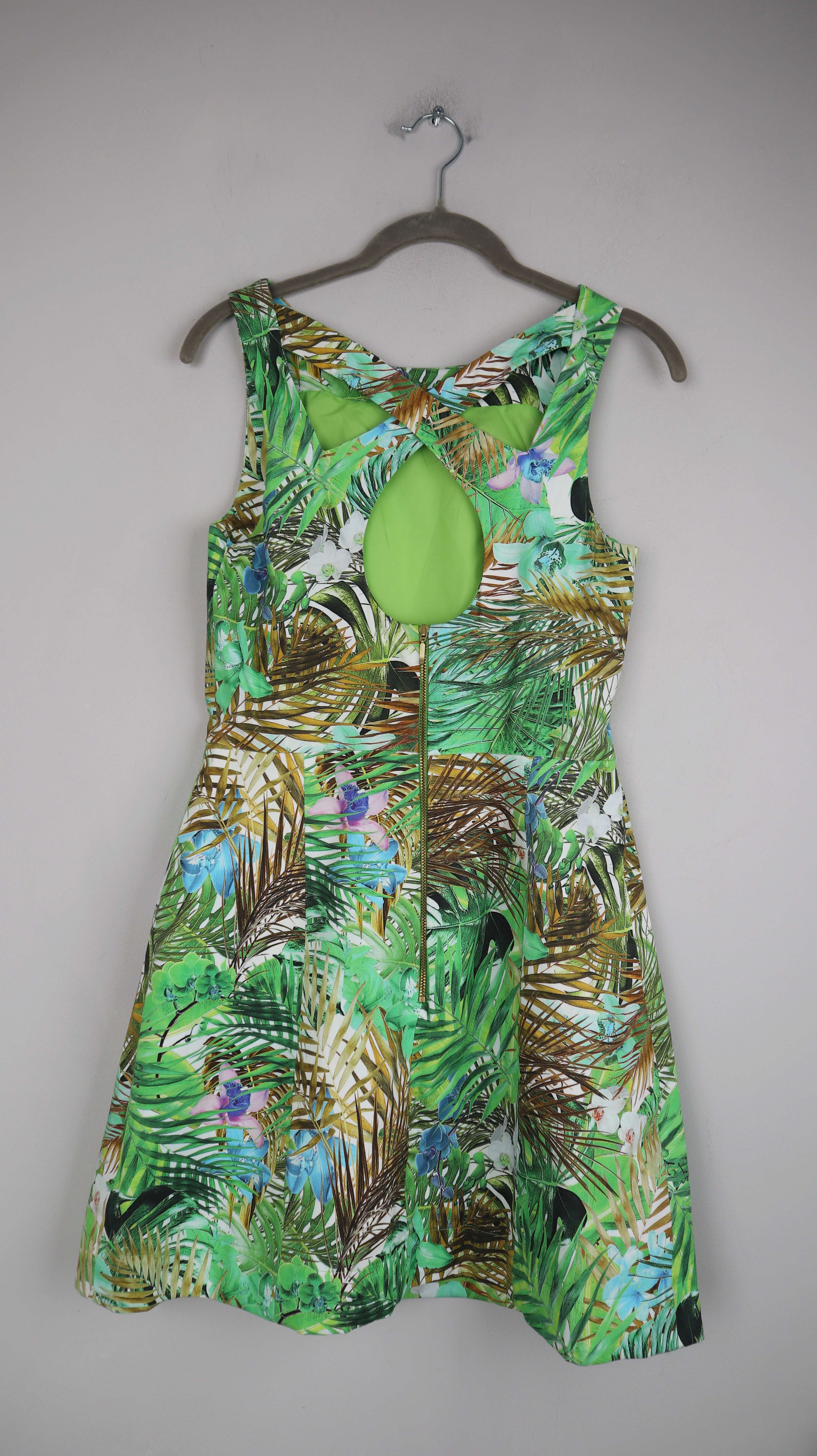 Suite Blanco Kleid 38 M Midi Midikleid Dschungel Grün Cocktailkleid