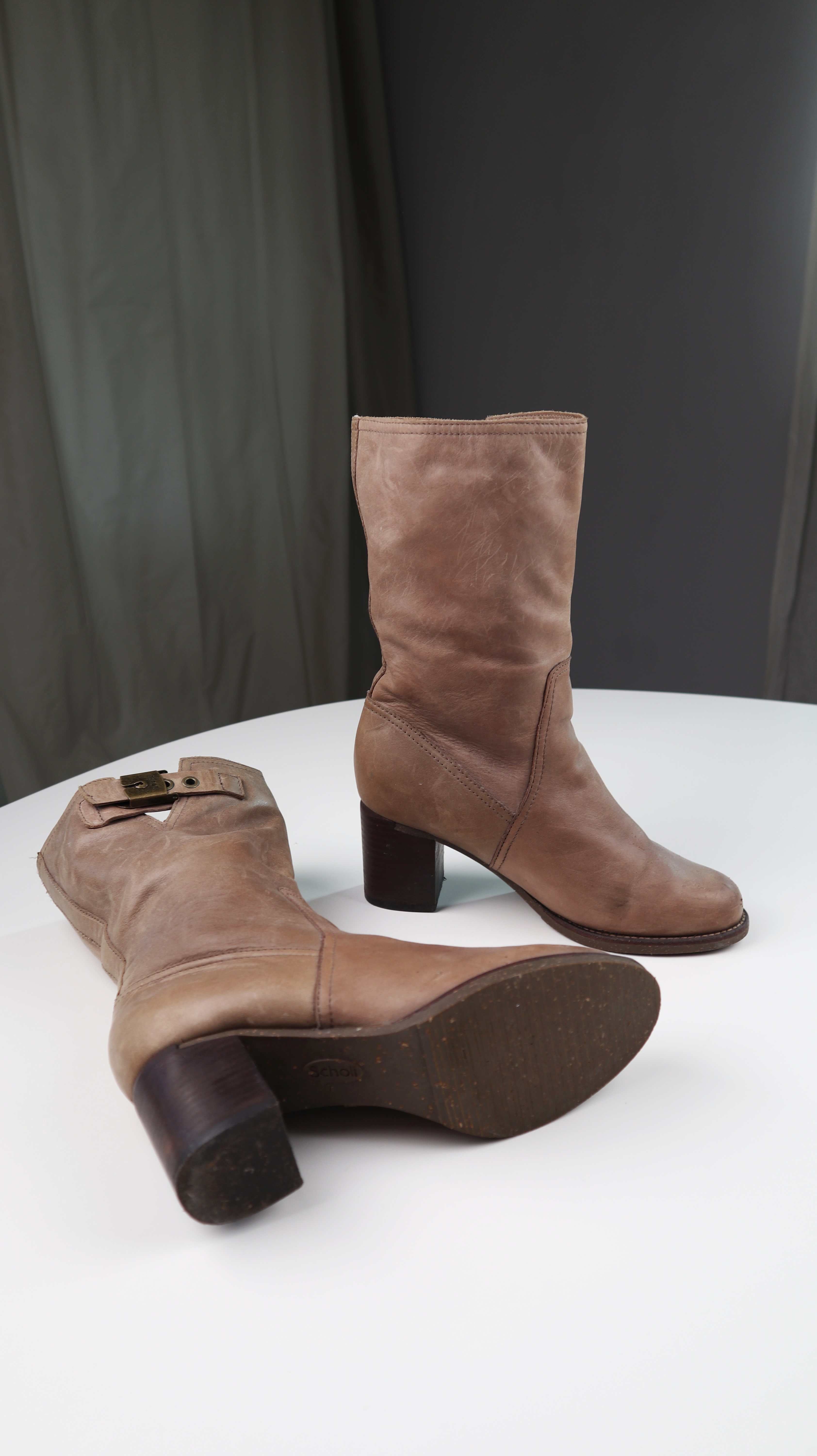 Scholl Stiefeletten Stiefel braun 38 gefüttert Lederstiefel