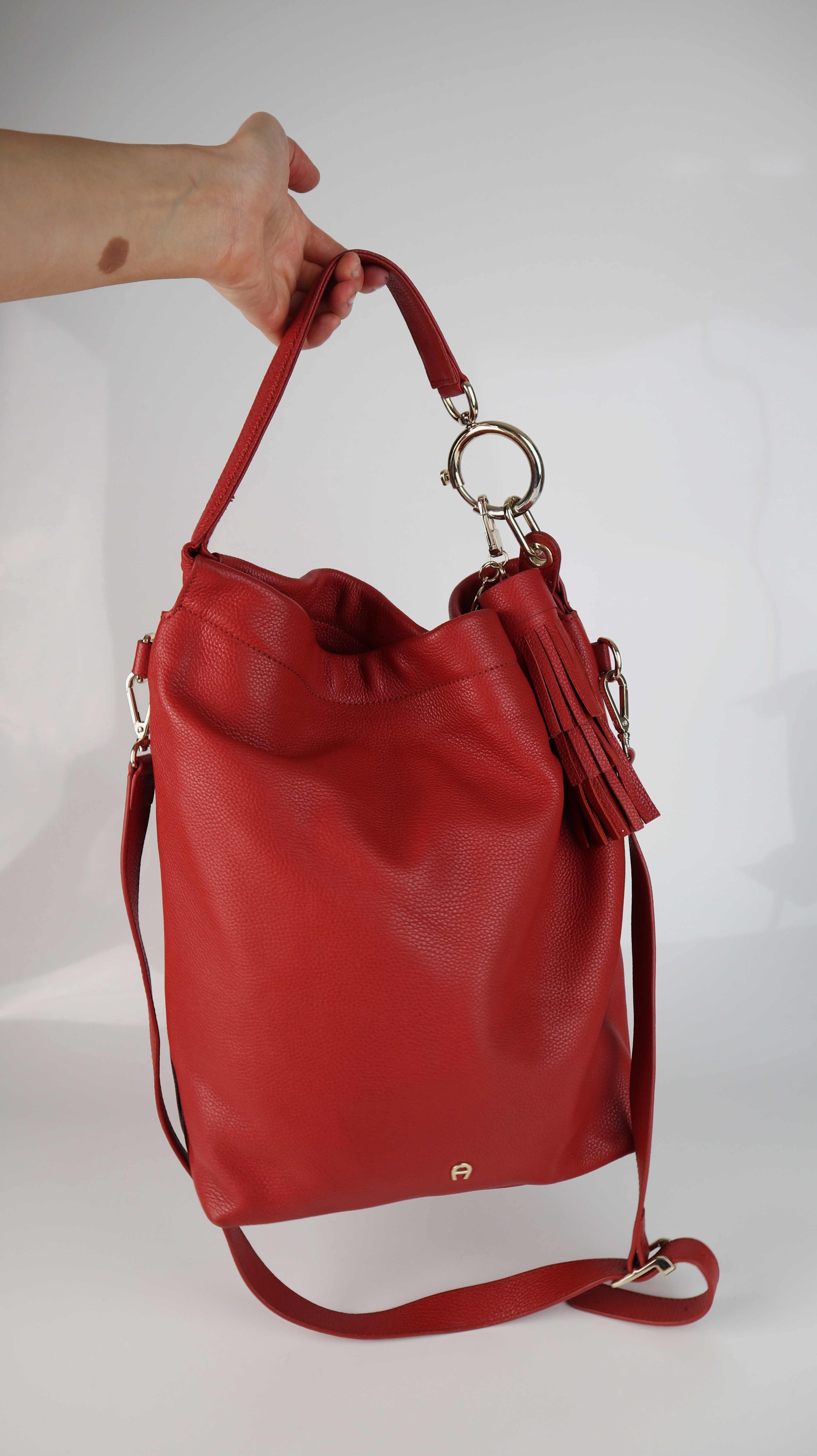 Etienne Aigner Tasche Ledertasche Umhängetasche Schultertasche Koralle Rot