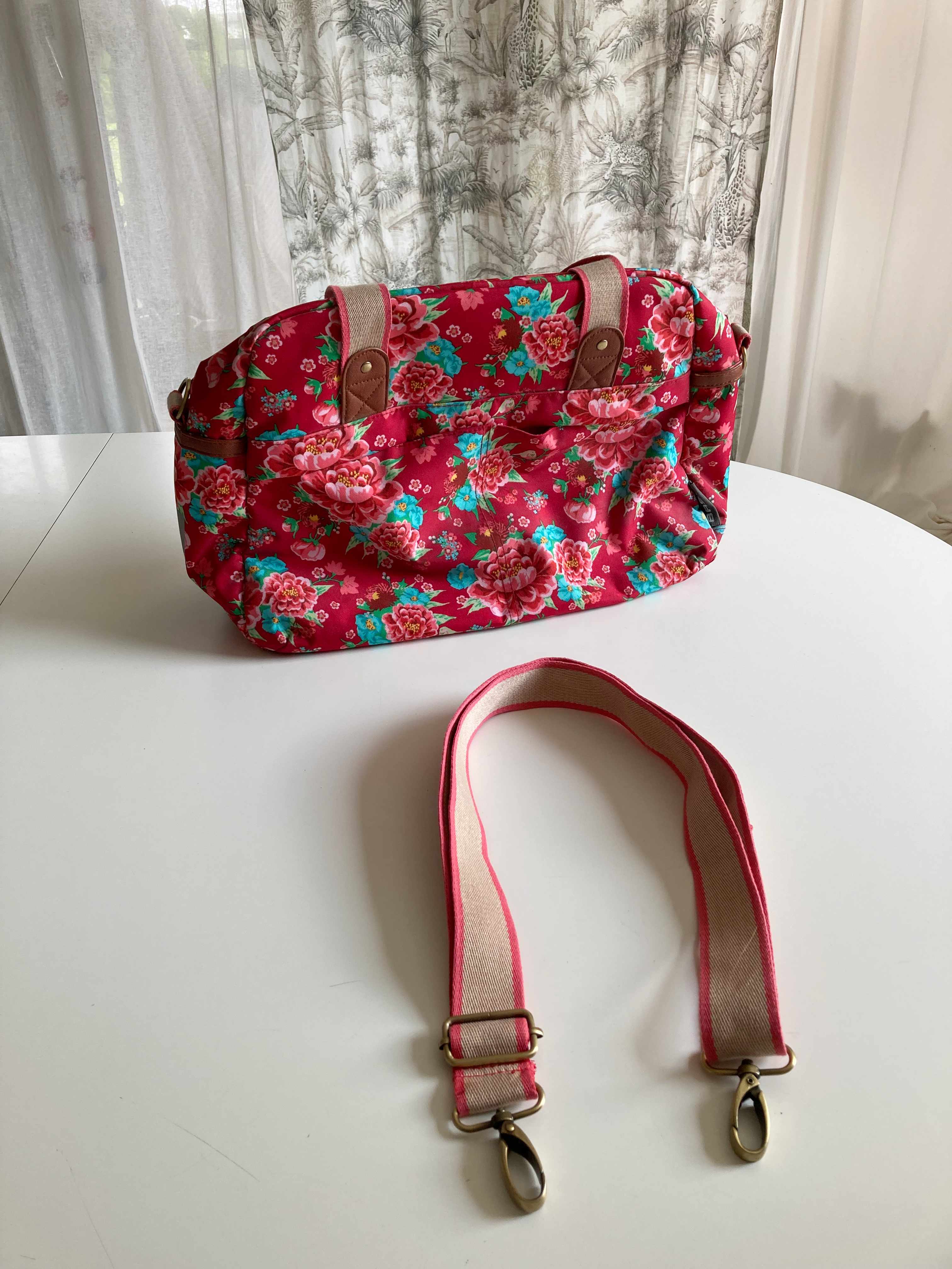 fahrradtasche blumenmuster basil Basil Tasche Fahrradtasche Muster rot Umhängetasche Einkaufstasche – Handpicked pieces