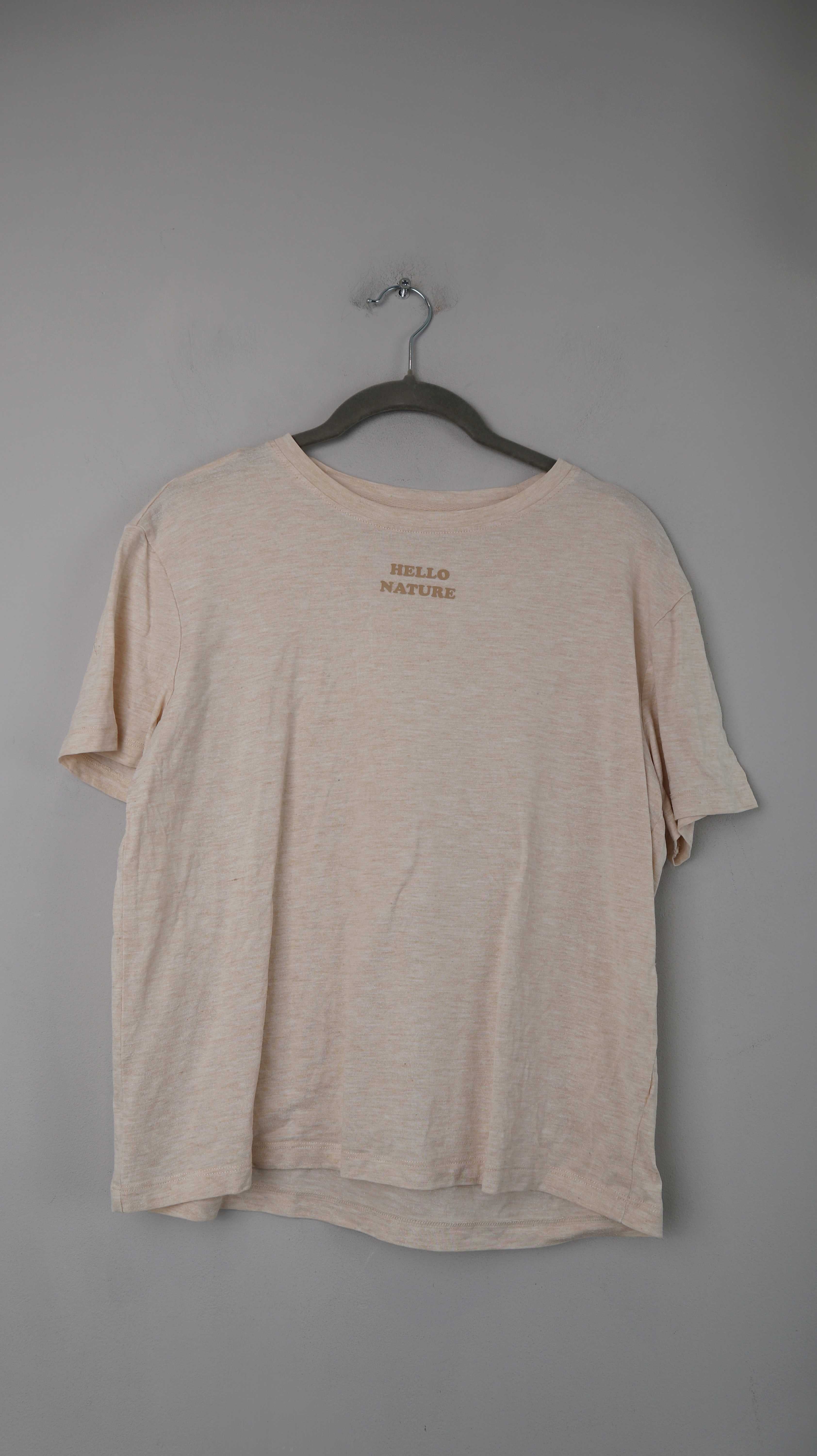 Hello Nature Shirt Beige T-Shirt Oberteil basic Creme Nude 36 S