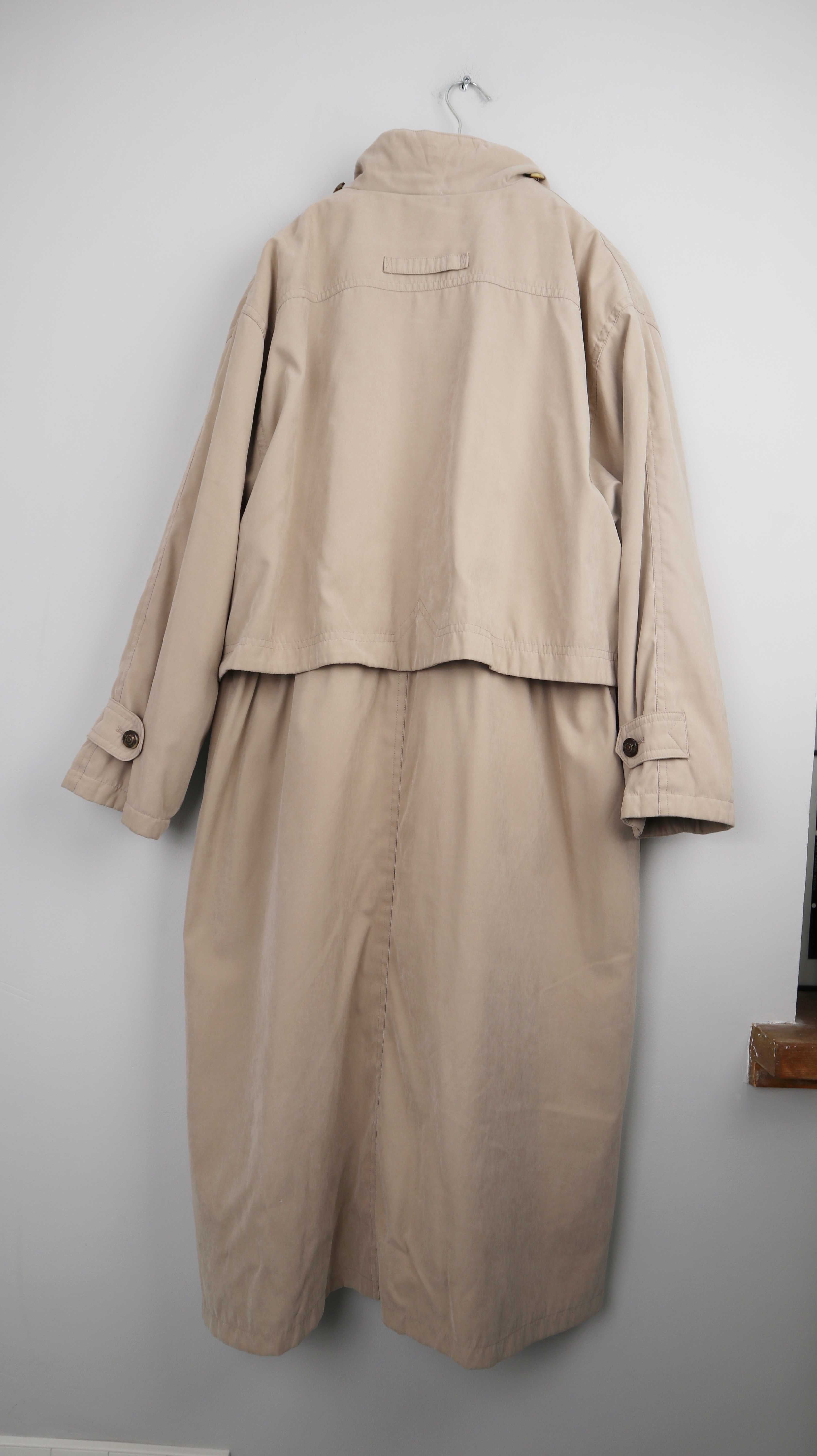 True Vintage Mantel Beige Trenchcoat 40 L Oversized Jacke Braun Creme