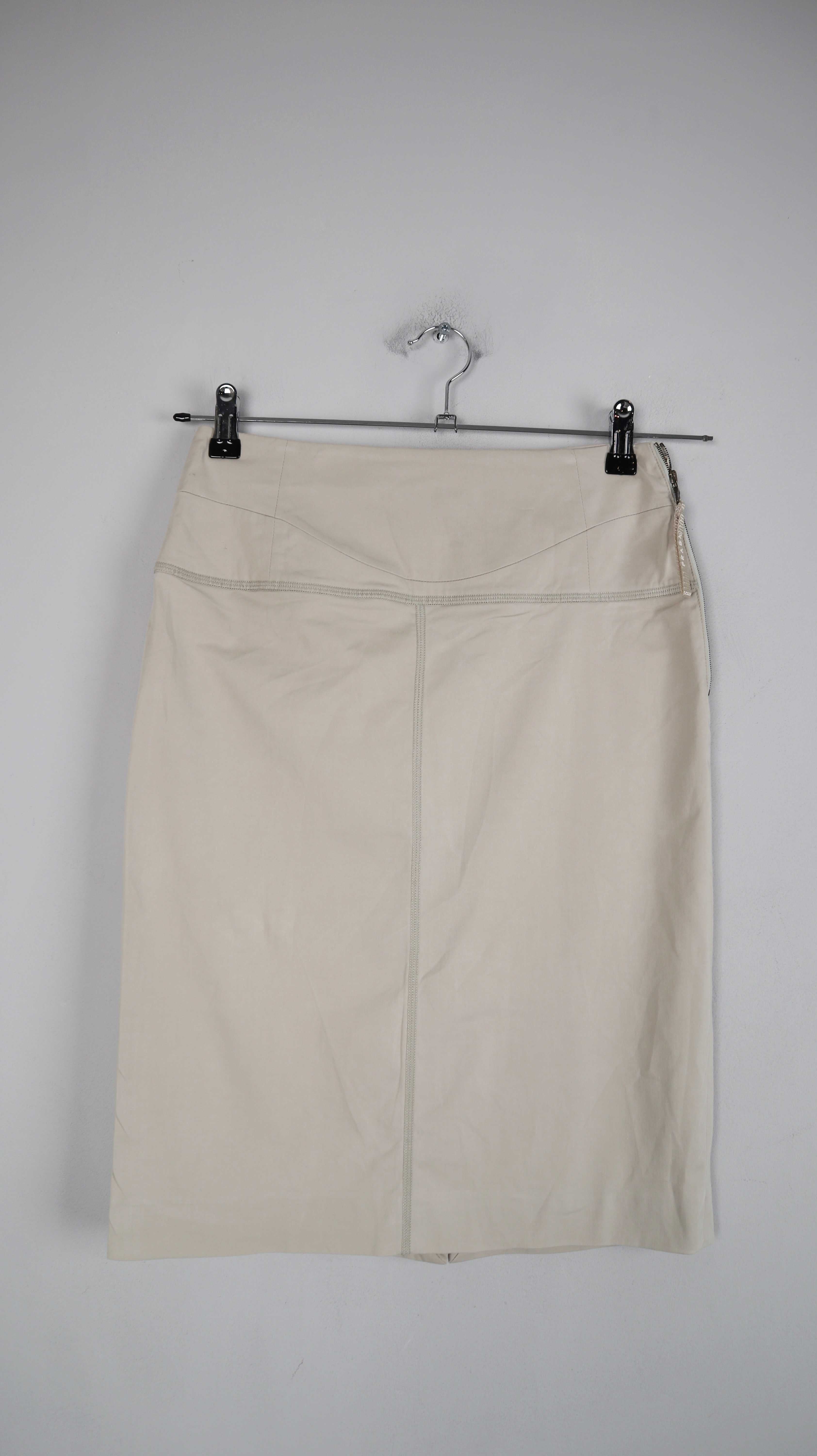 Prada Rock Creme Beige 36 S Stiftrock slim Nude Design