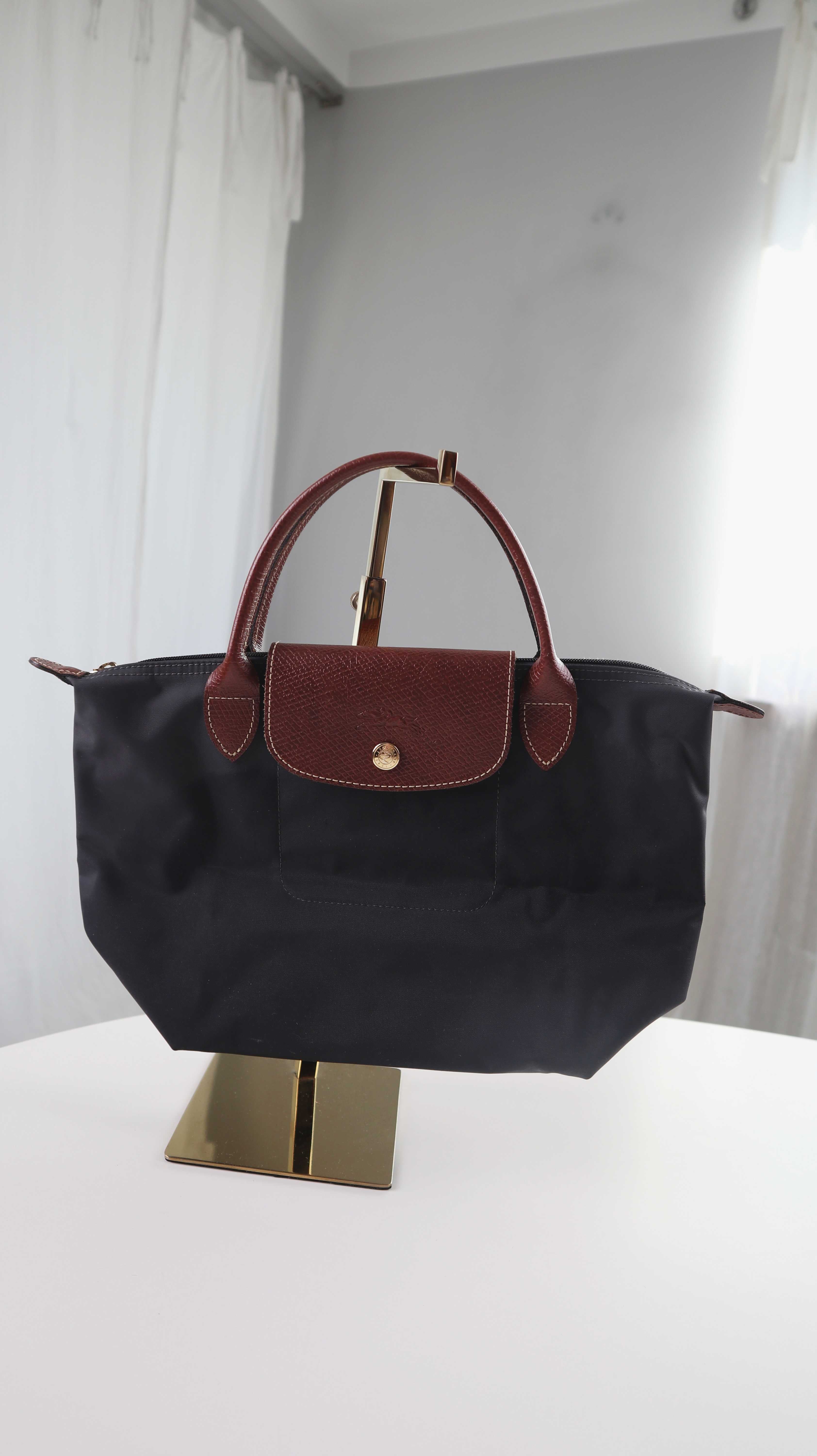 Longchamp Le Pliage Dunkelgrau Klein Mini Handtasche Tasche