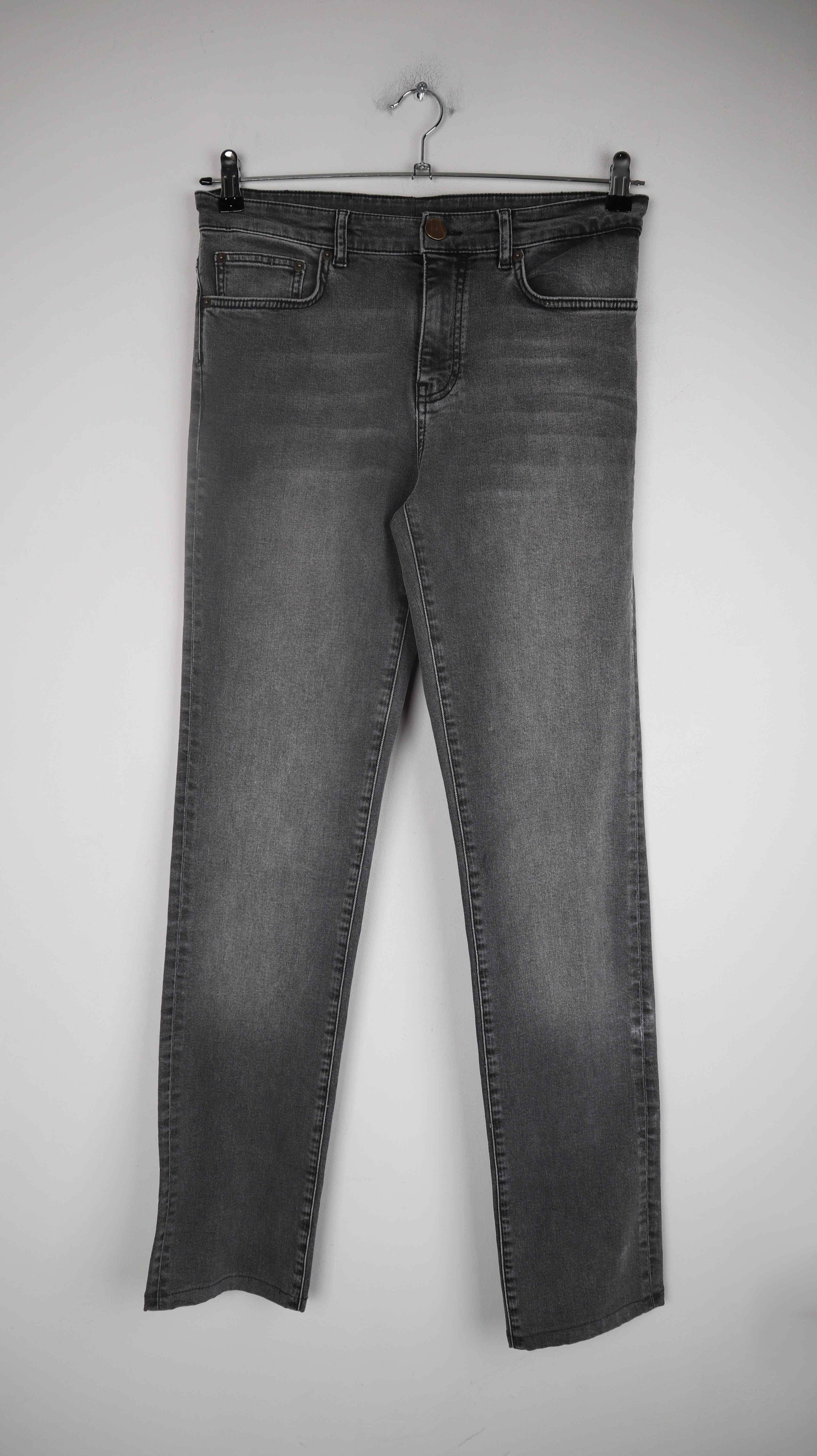 Massimo Dutti Hose Grau 40 L slim Jeans dunkelgrau washed Röhrenhose