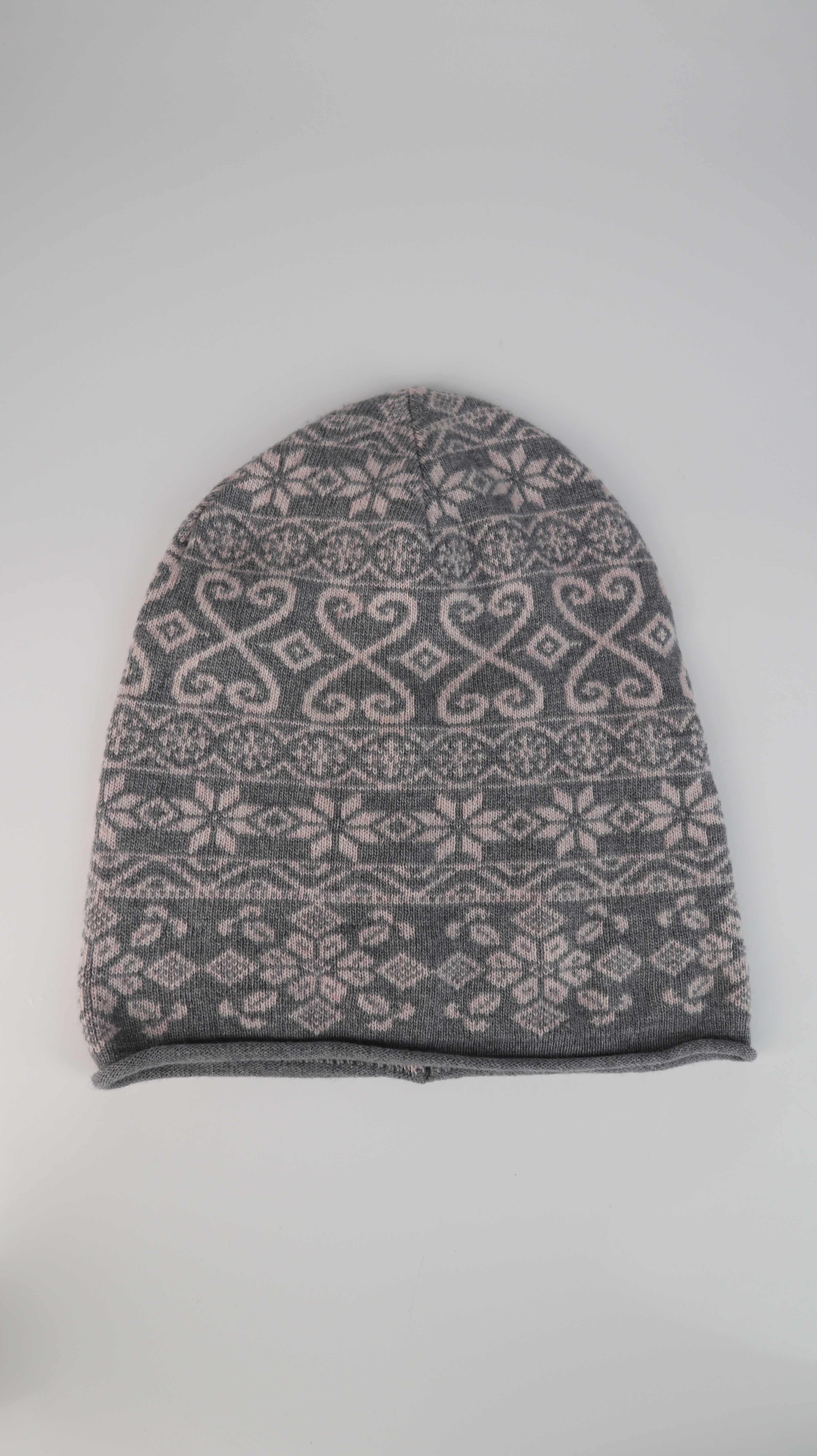 Zwillingsherz Mütze Strickmütze beanie Muster gemustert Wolle Wollmütze
