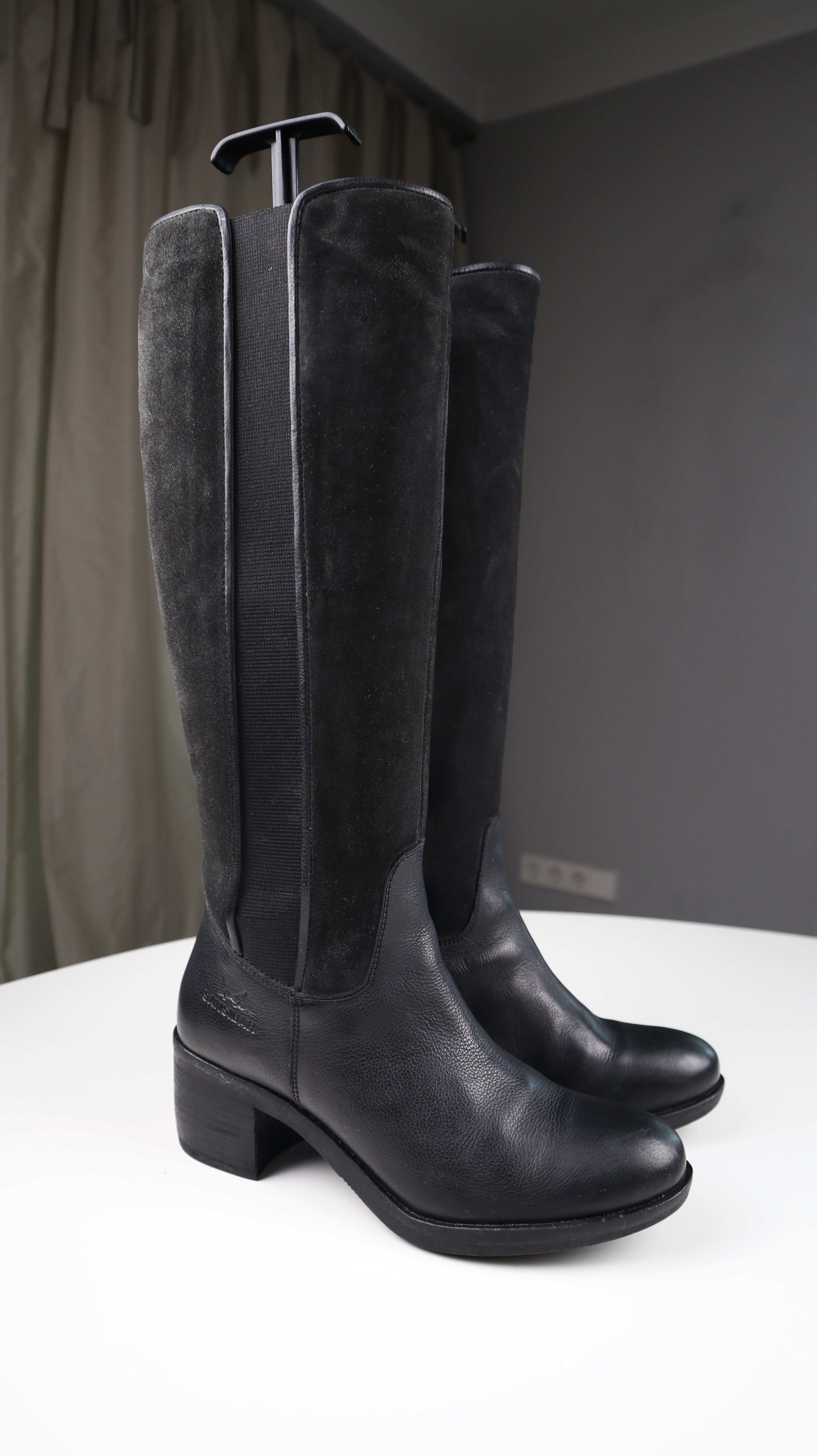 Sansibar Stiefel Neu 37 Lederstiefel Lang Schwarz lang
