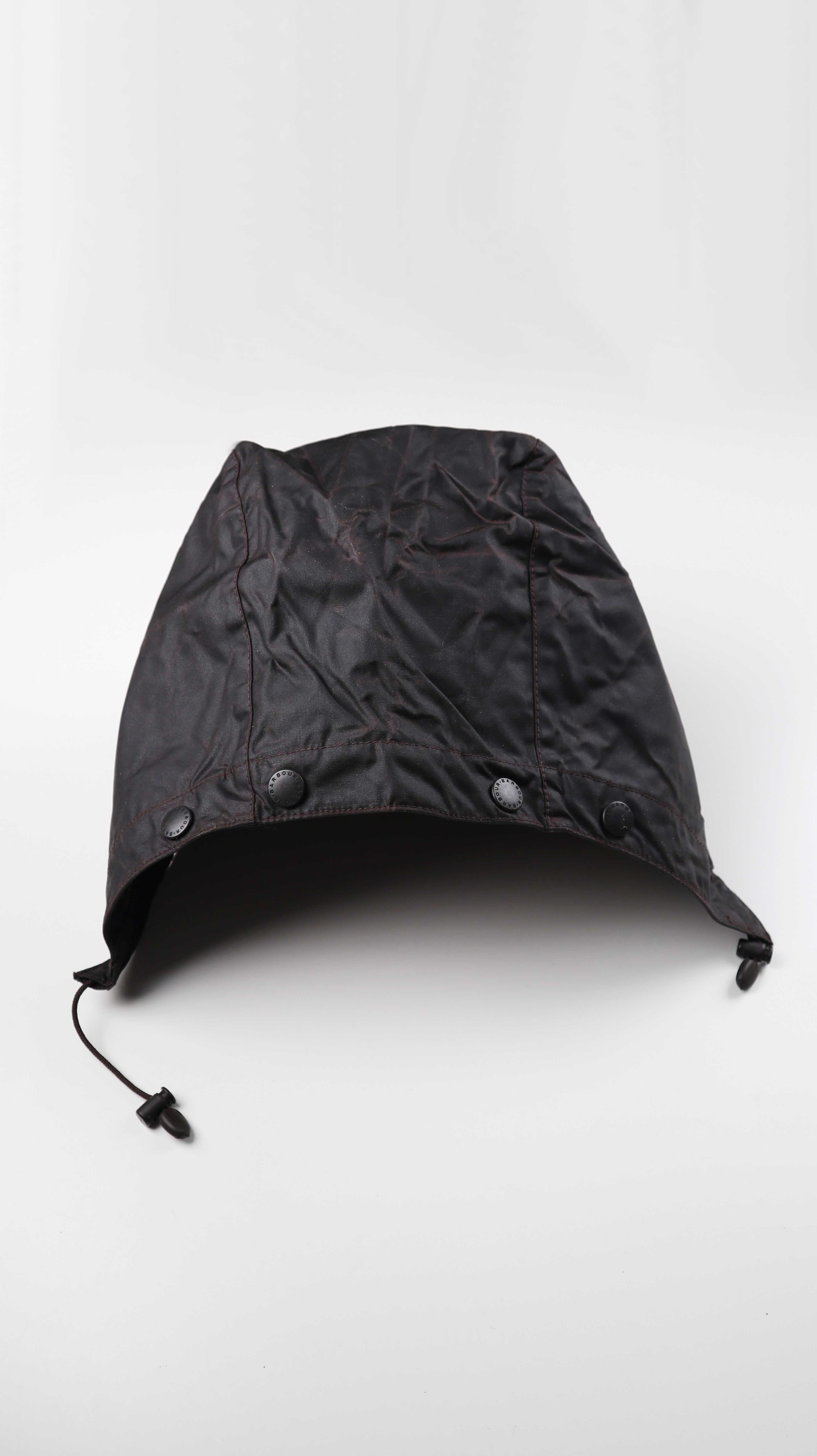 Barbour Kapuze braun gewachst Wachskapuze Cotton Dunkelbraun