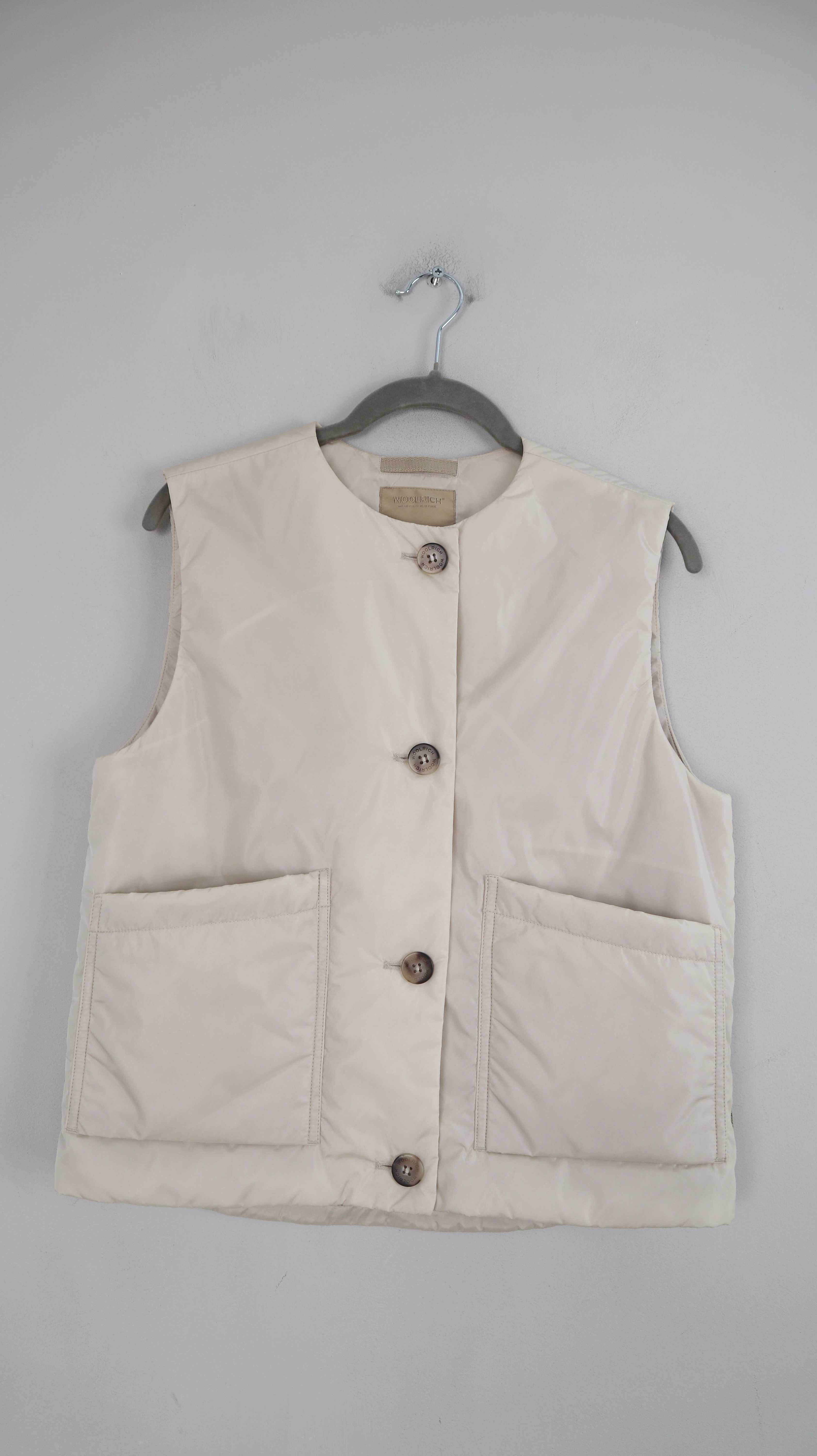 Woolrich Weste 36 S Creme Beige nude Steppweste Shirt