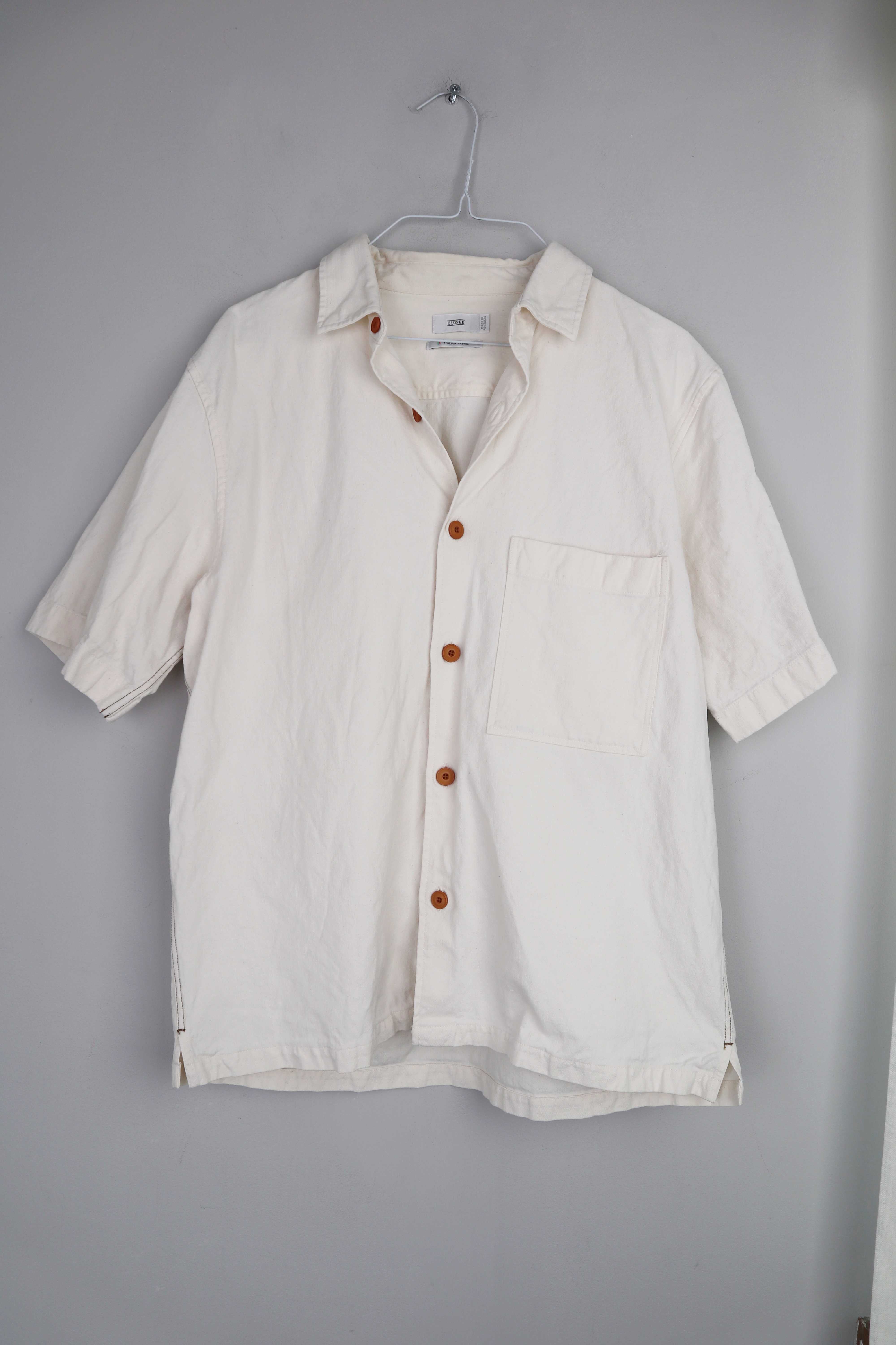 Closed Hemd Leinenhemd weiß weiss creme M Shirt Oberteil