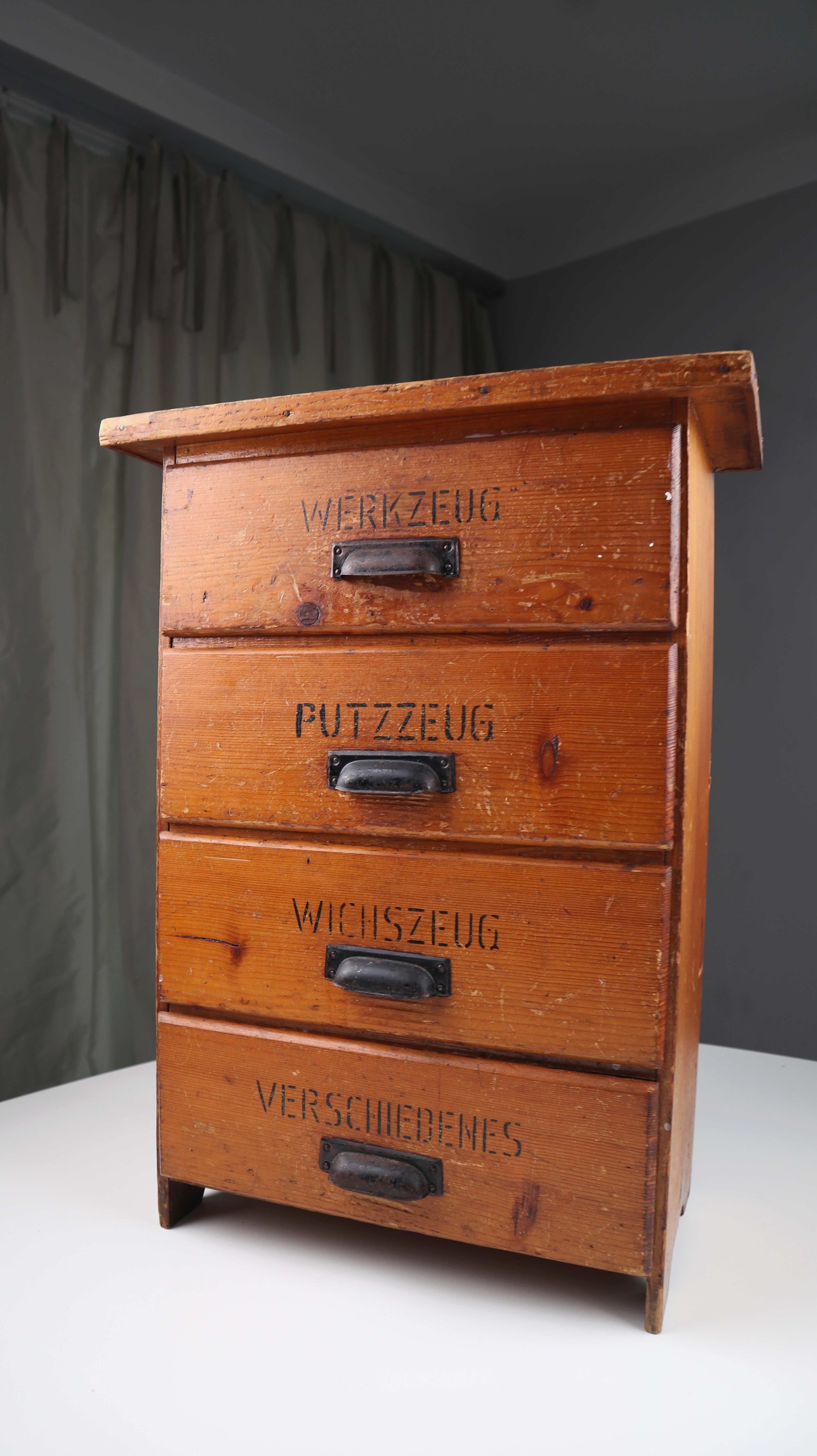 Alter Schusterschrank Nachtschrank Schrank Organizer Nostalgie Holzschrank