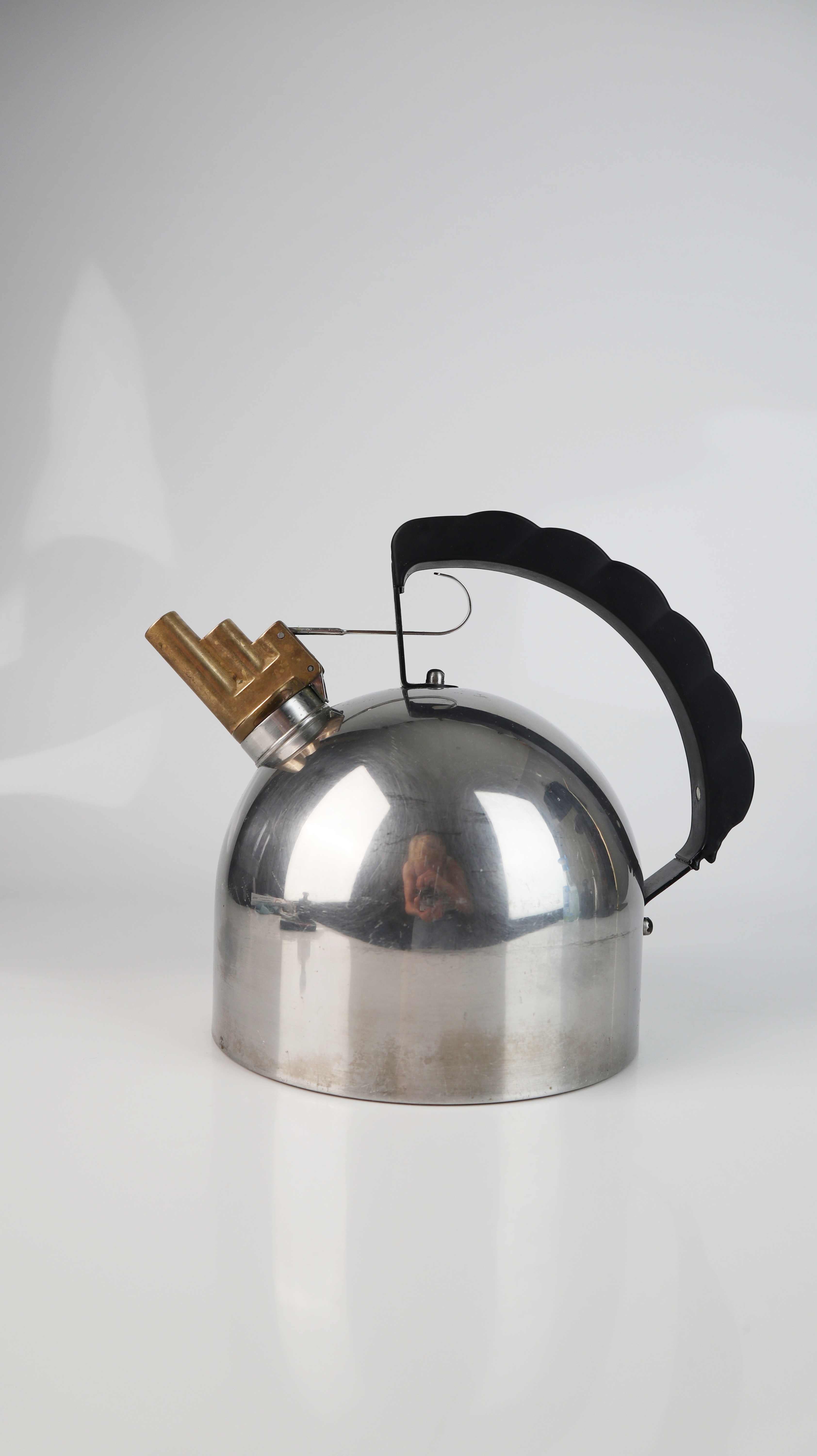 Alessi Wasserkocher Wasserkessel Chrom Modell 9091 2,5 Liter Vintage